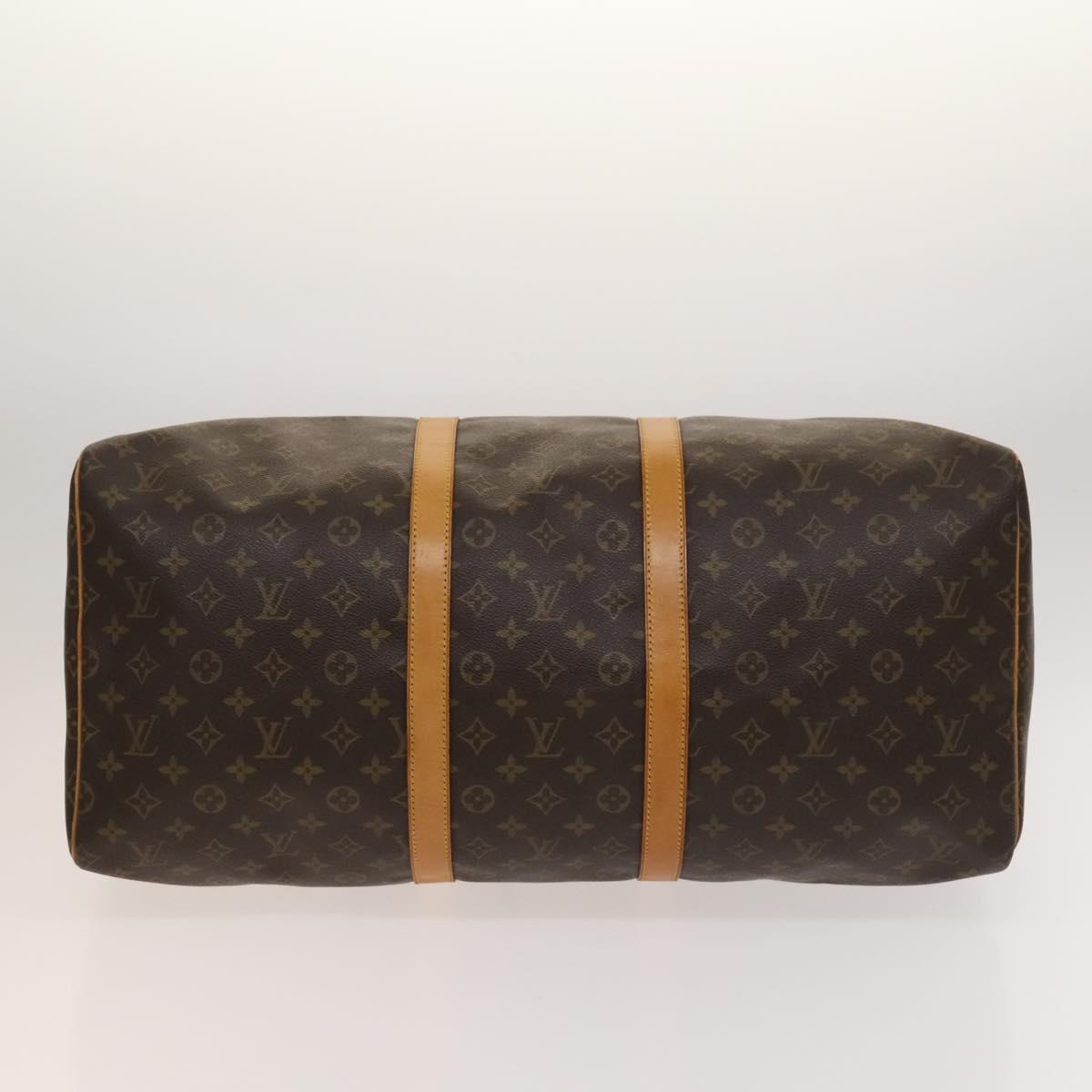 Louis Vuitton Keepall 55, Brown, "CANVAS, LEATHER", travel