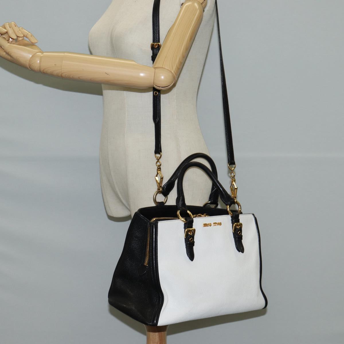 Miu Miu Madras, White, Leather, handbag