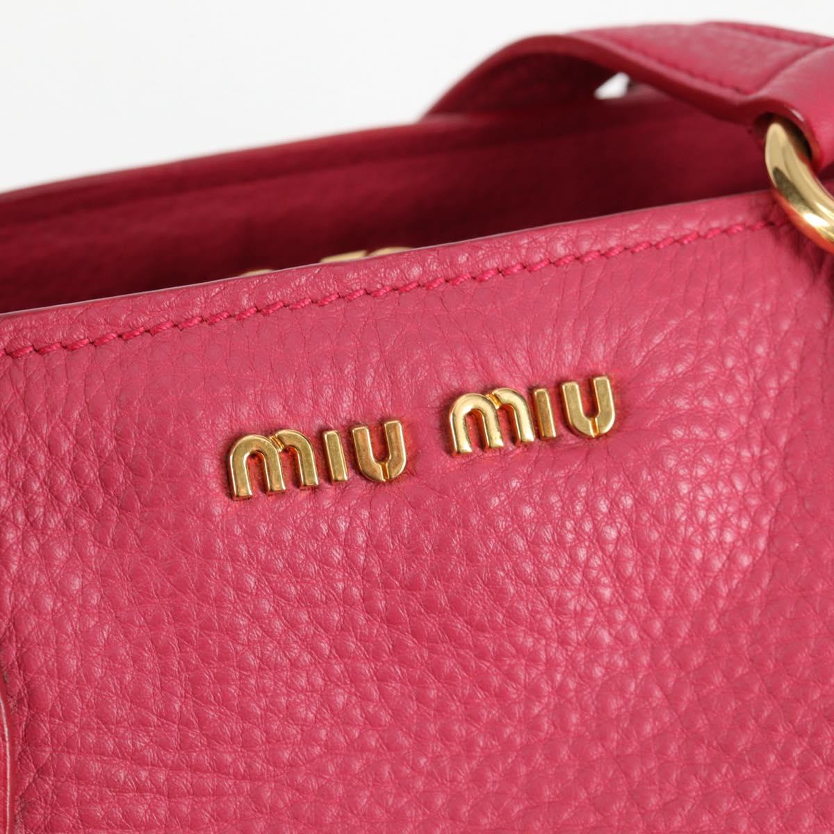 Miu Miu Vitello, Pink, Leather, tote