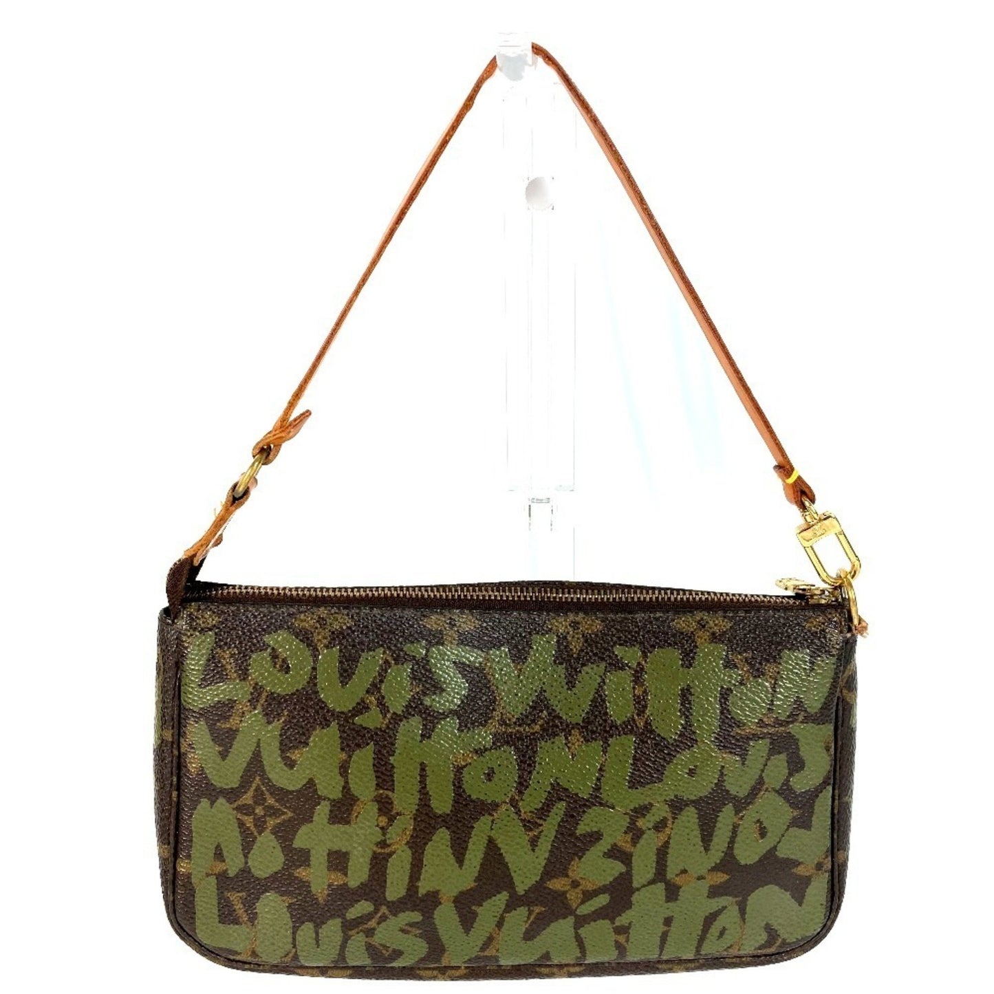 Louis Vuitton Pochette Accessoire, Khaki, Canvas, clutch