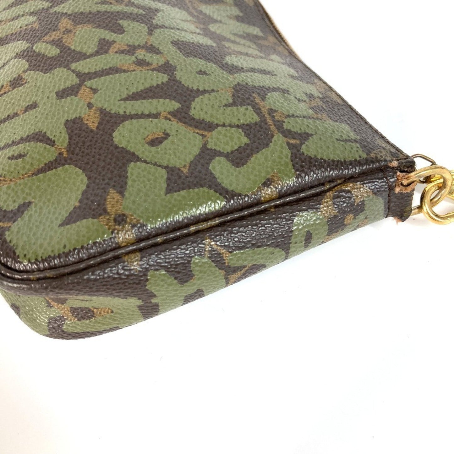 Louis Vuitton Pochette Accessoire, Khaki, Canvas, clutch