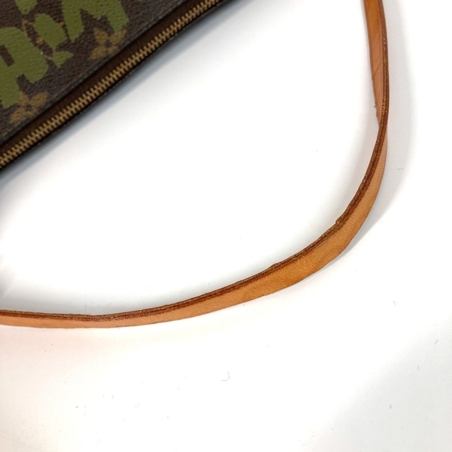 Louis Vuitton Pochette Accessoire, Khaki, Canvas, clutch