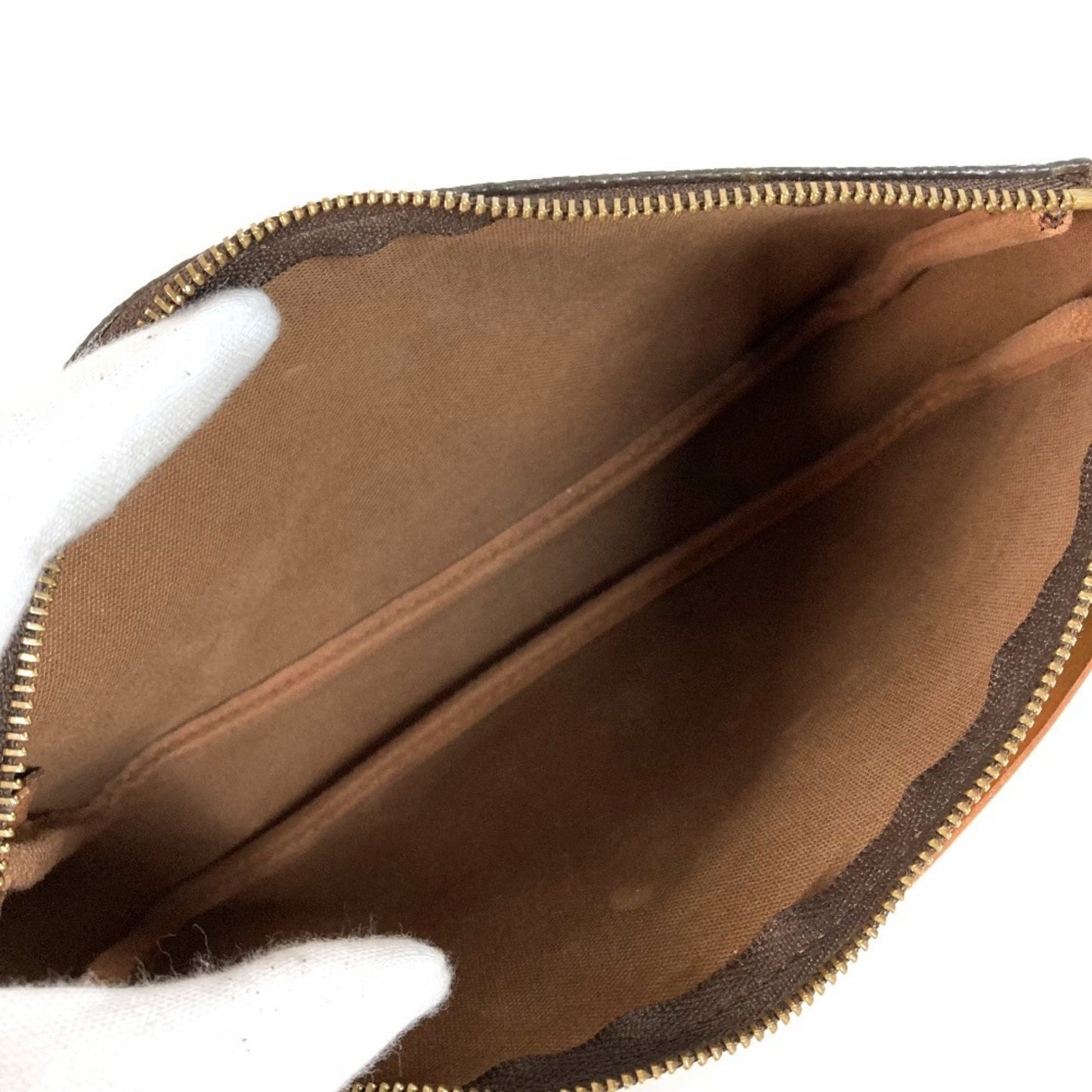 Louis Vuitton Pochette Accessoire, Khaki, Canvas, clutch