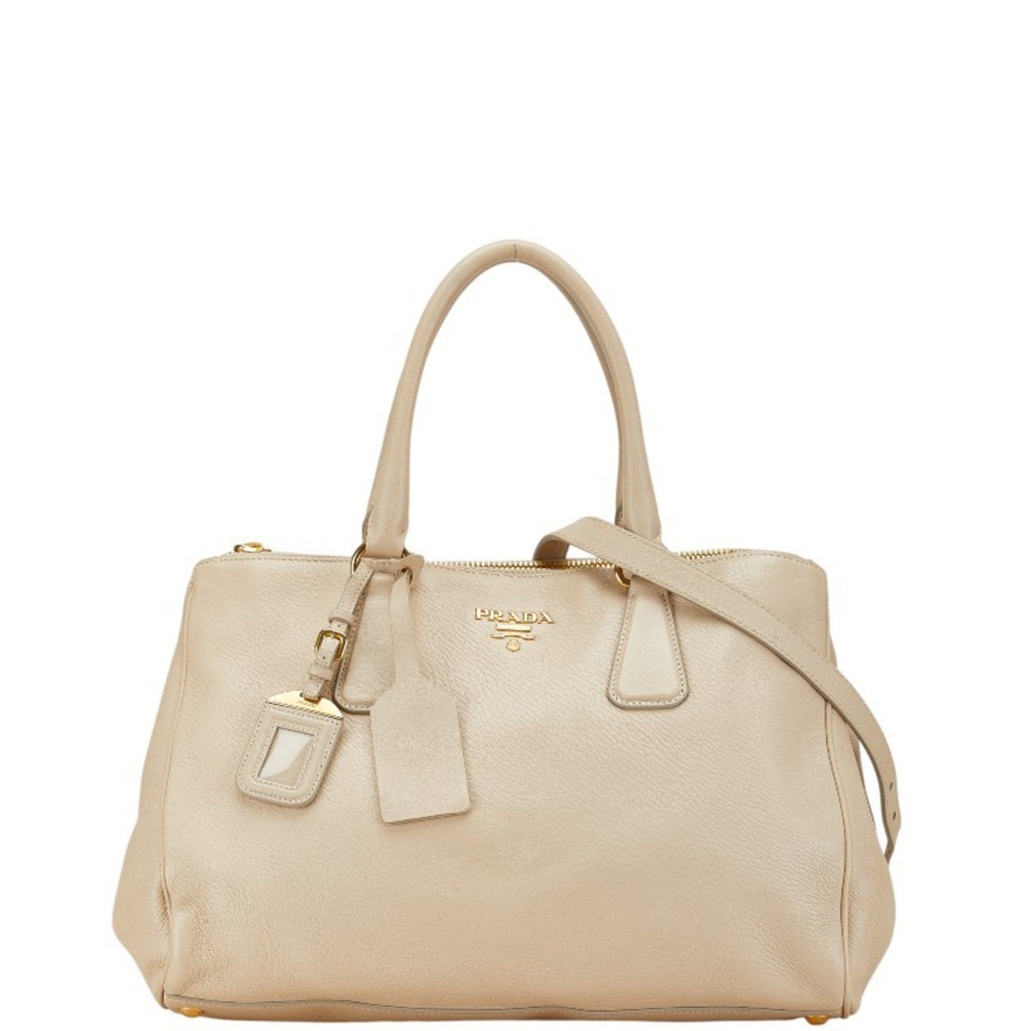 Prada Vitello, Beige, Leather, handbag