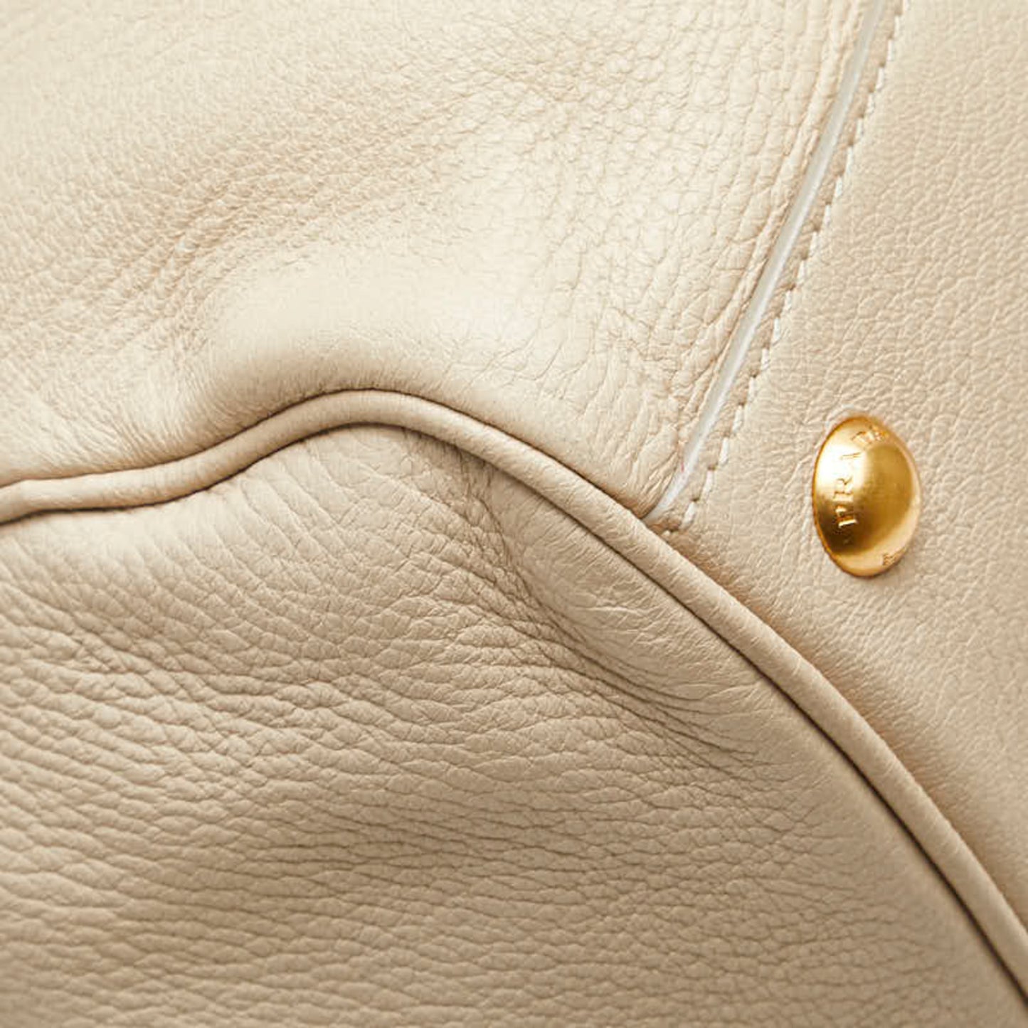 Prada Vitello, Beige, Leather, handbag