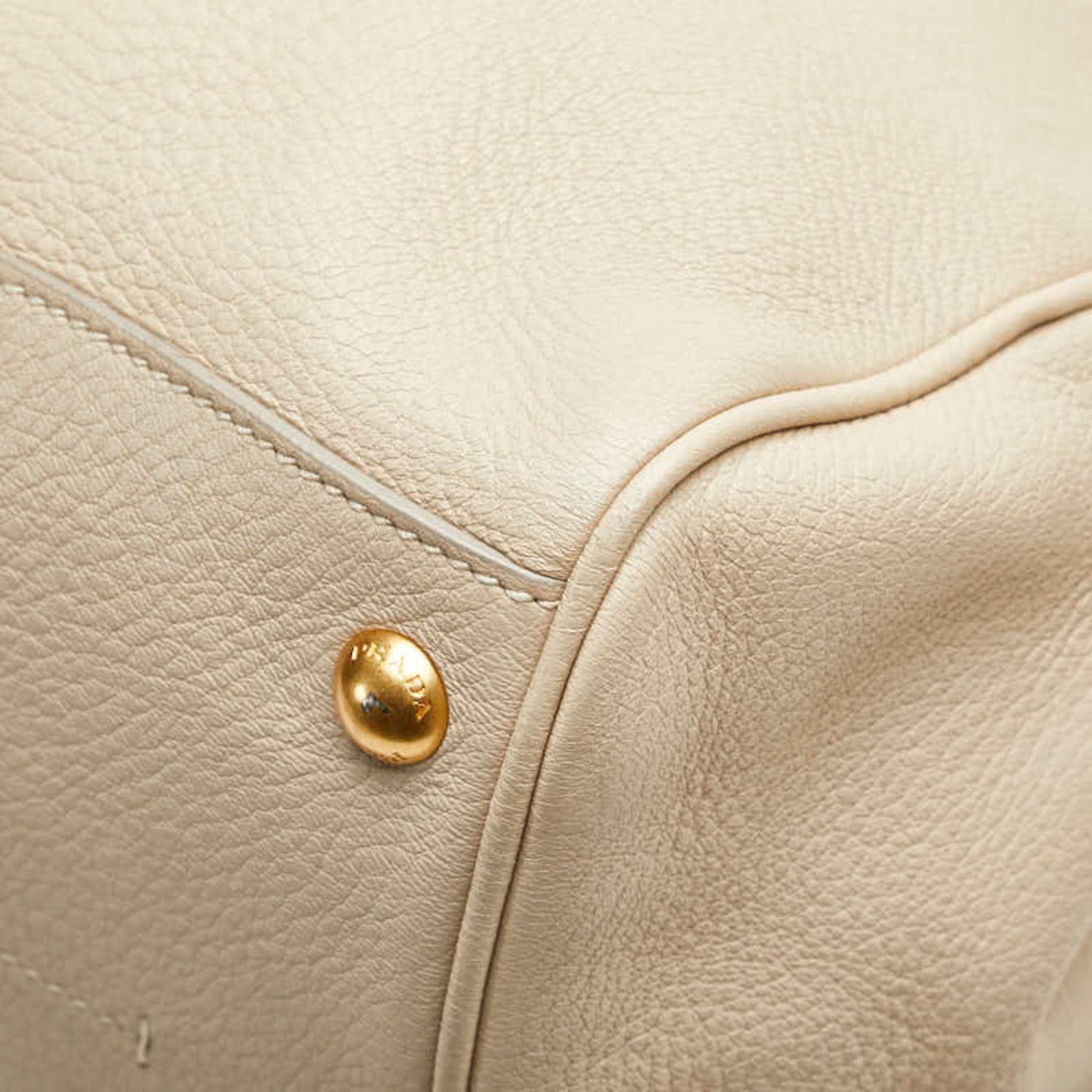 Prada Vitello, Beige, Leather, handbag