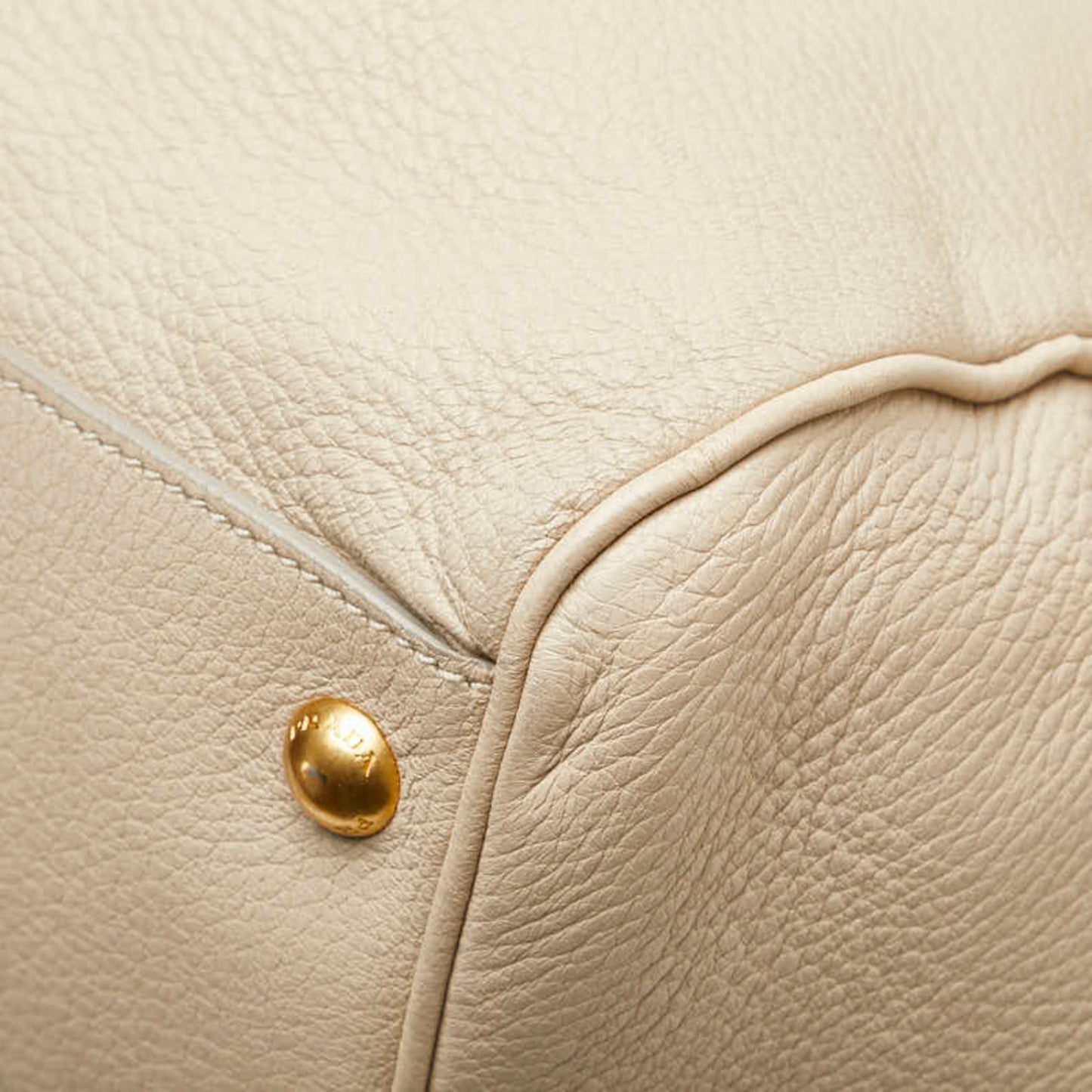 Prada Vitello, Beige, Leather, handbag