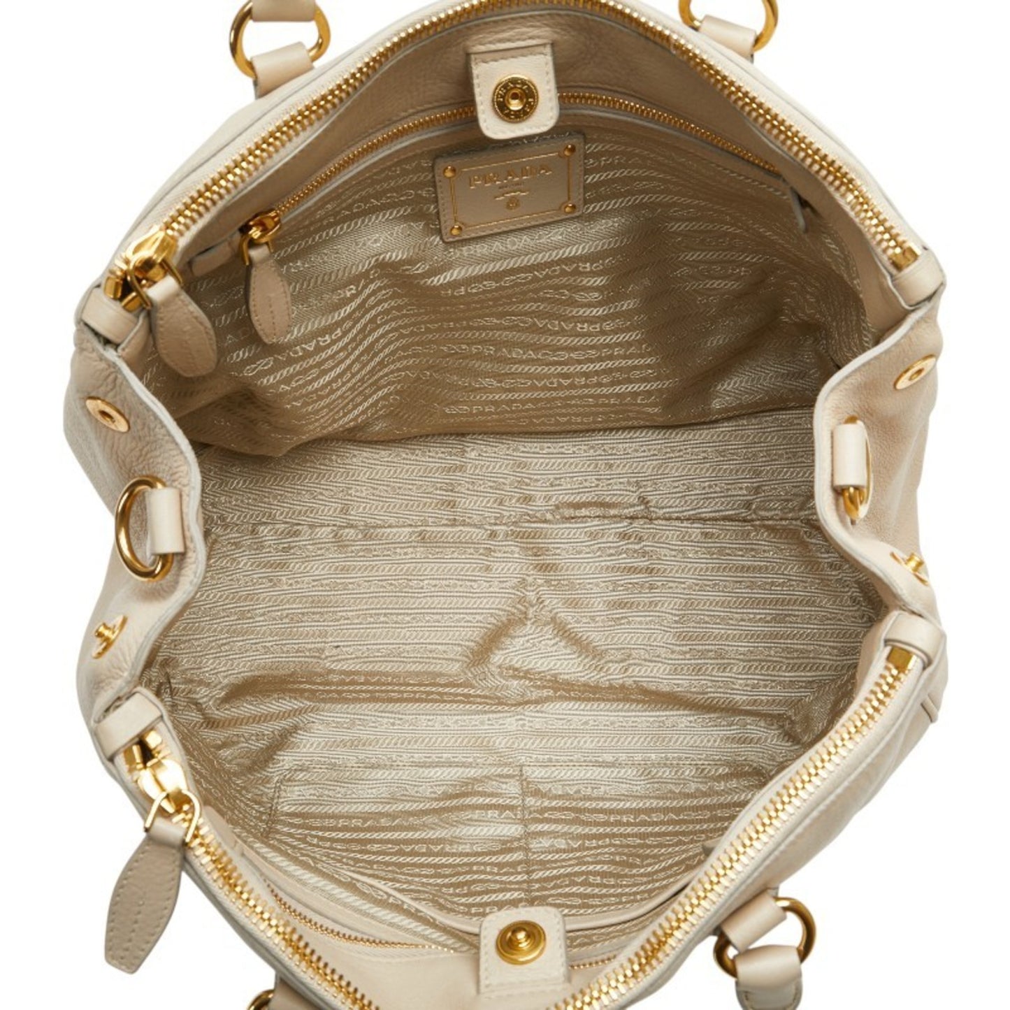 Prada Vitello, Beige, Leather, handbag