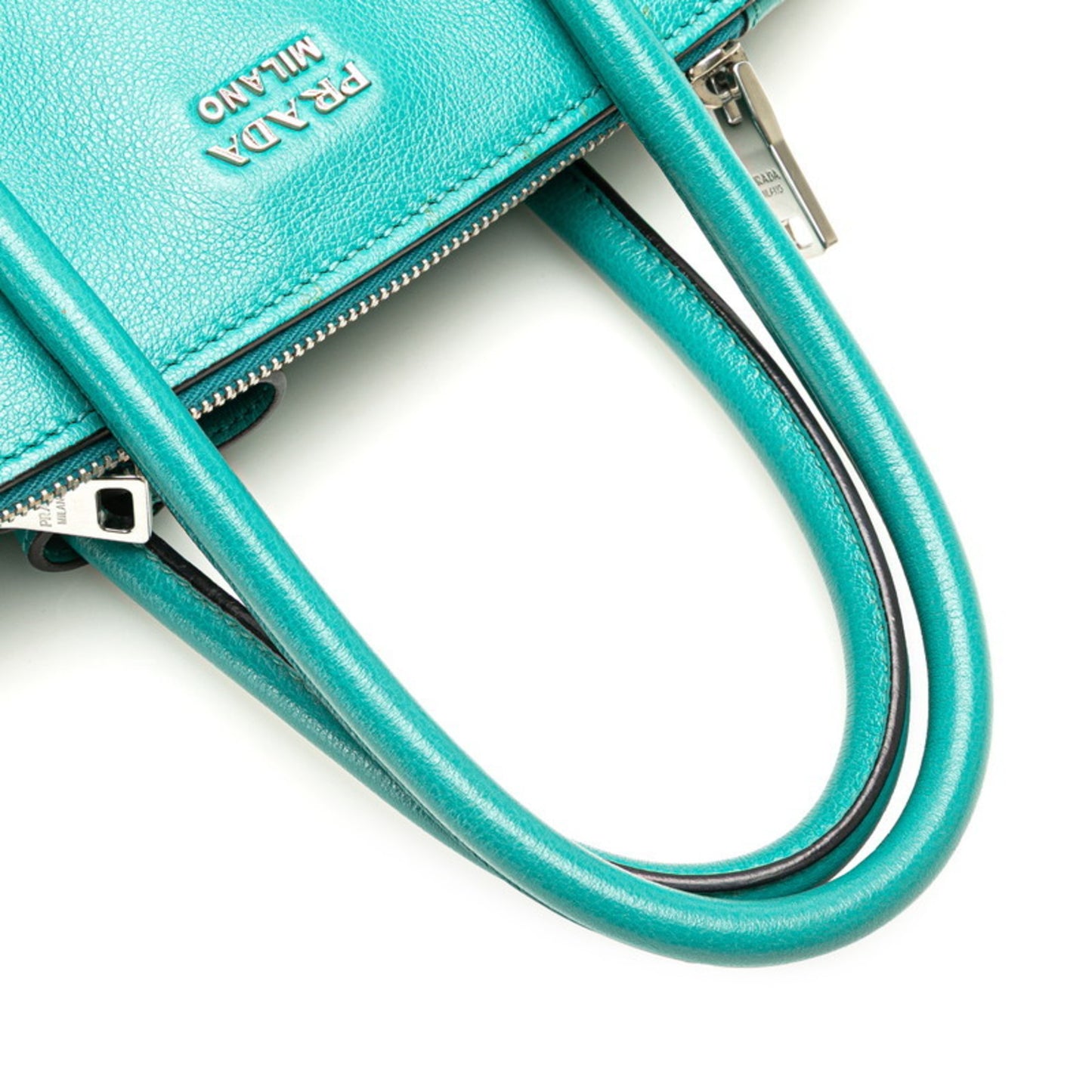 Prada Saffiano, Turquoise, Leather, handbag