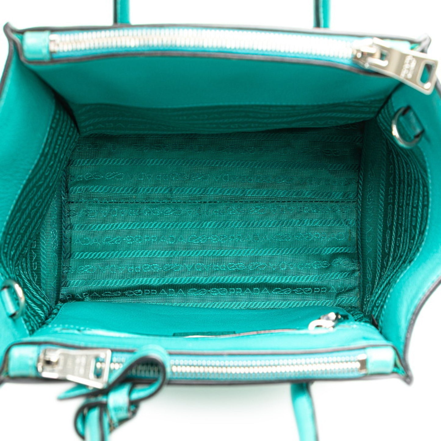Prada Saffiano, Turquoise, Leather, handbag