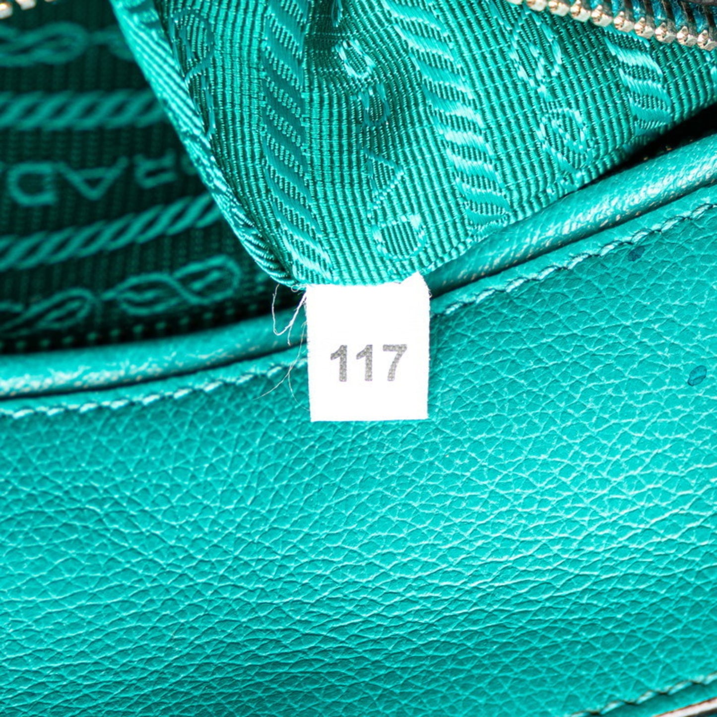 Prada Saffiano, Turquoise, Leather, handbag