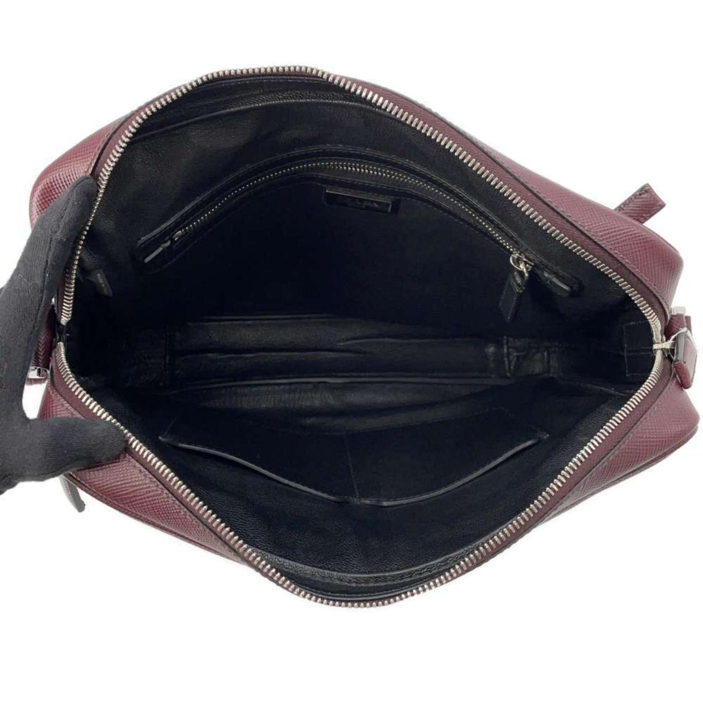 Prada Saffiano, Burgundy, Leather, shoulder