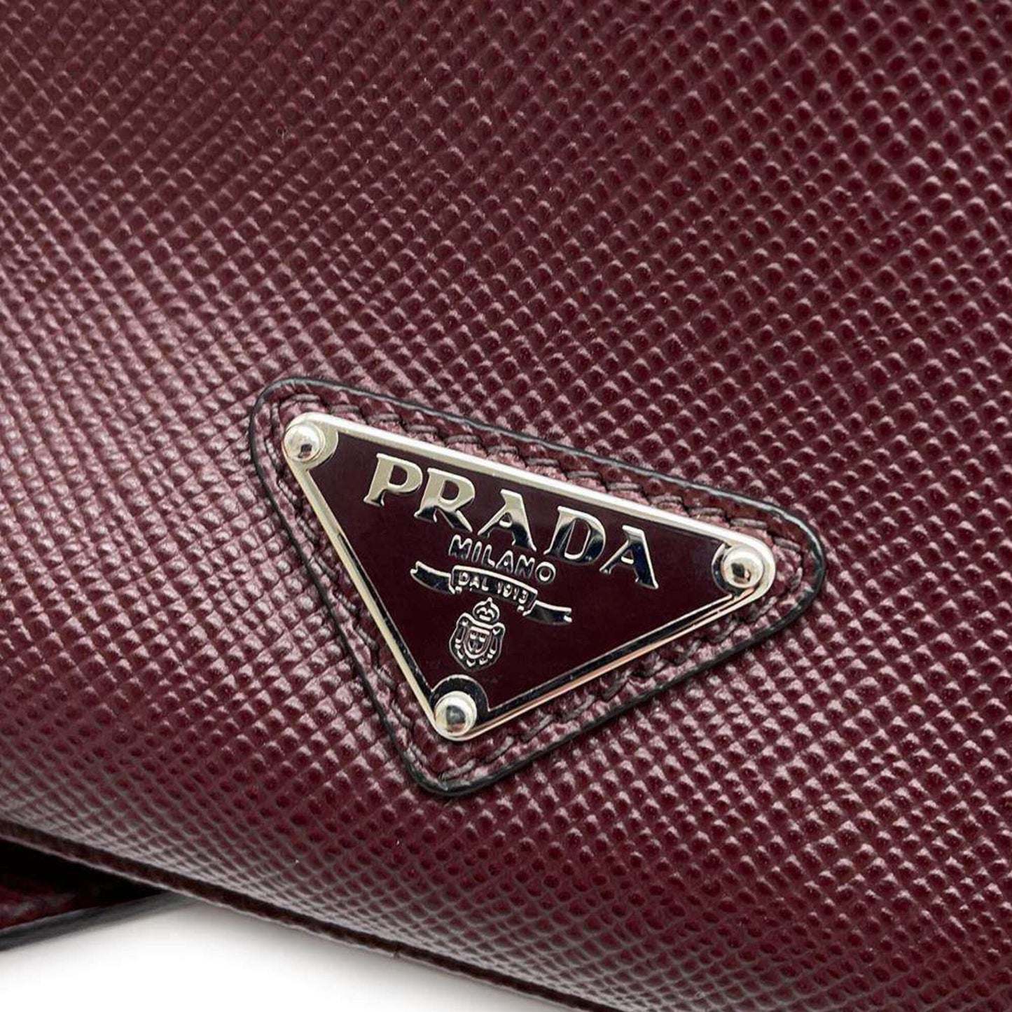 Prada Saffiano, Burgundy, Leather, shoulder