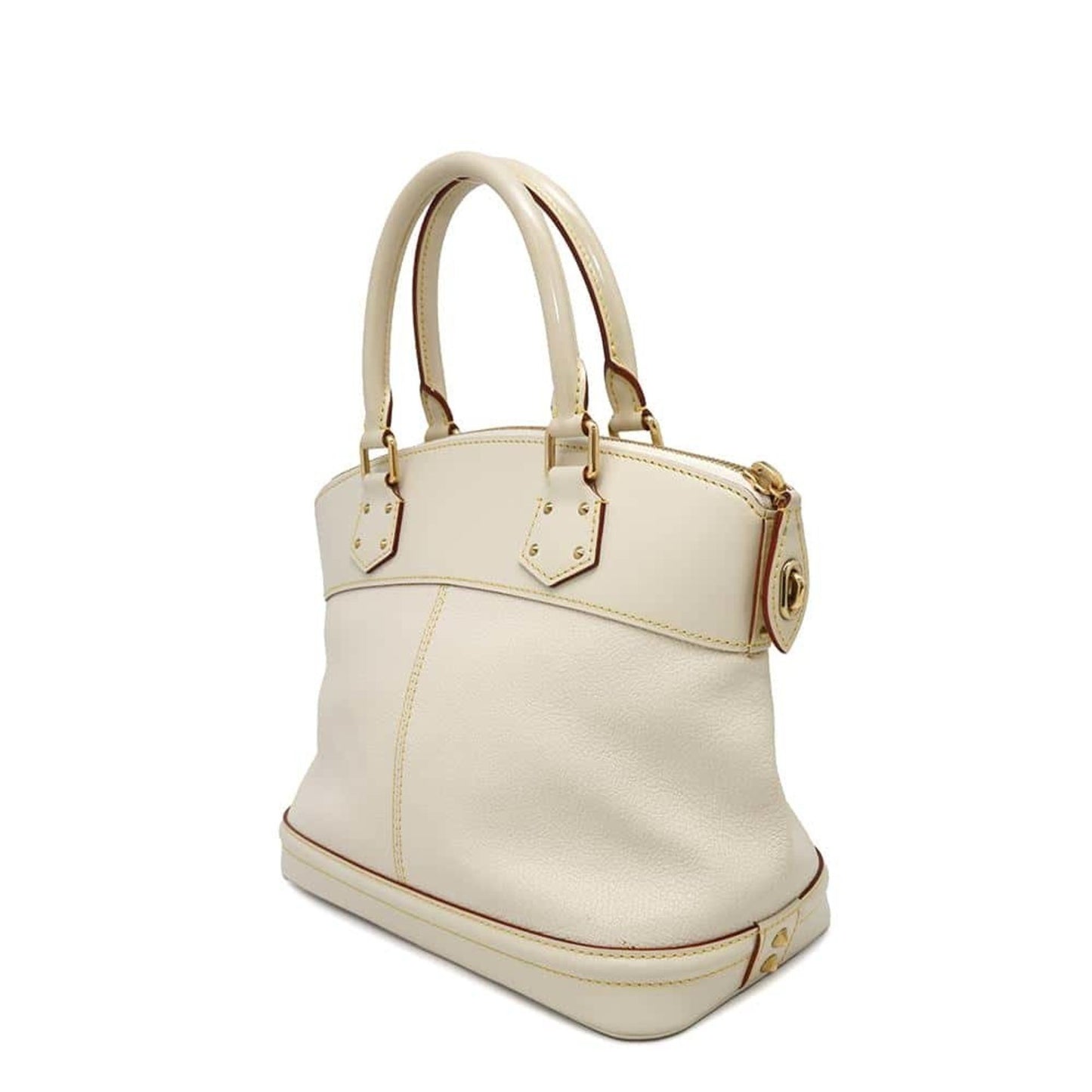 Louis Vuitton Lockit, White, Leather, handbag