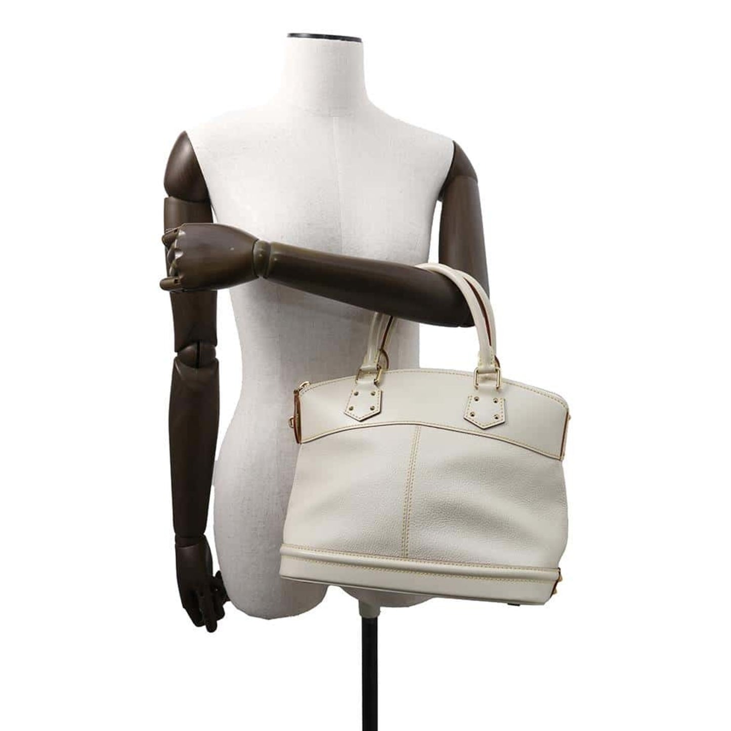Louis Vuitton Lockit, White, Leather, handbag
