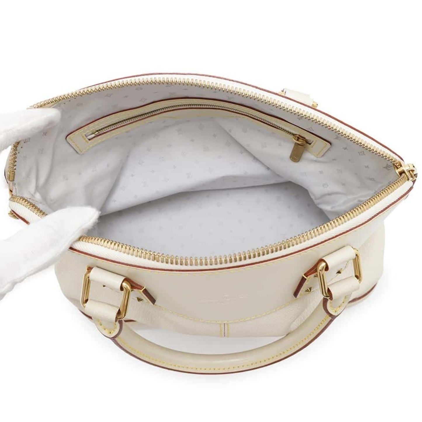 Louis Vuitton Lockit, White, Leather, handbag