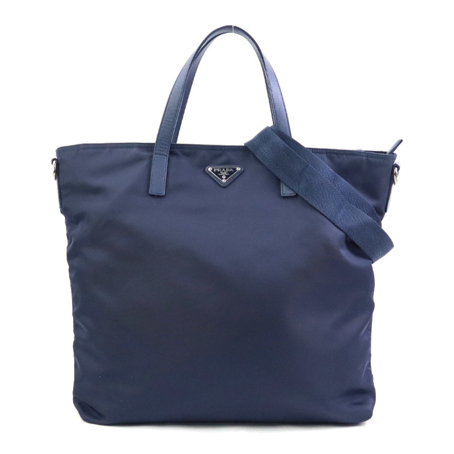 Prada, Navy, Canvas, tote