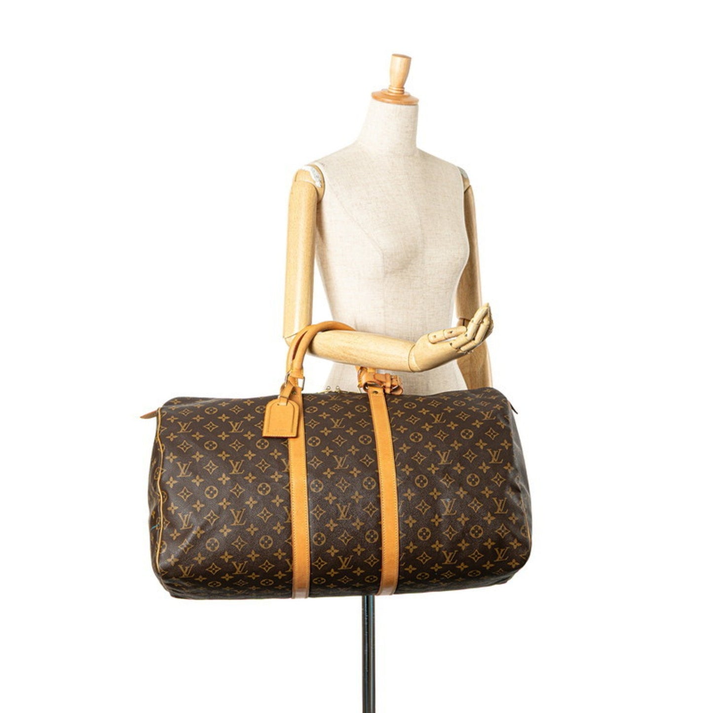 Louis Vuitton Keepall 55, Brown, Canvas, travel