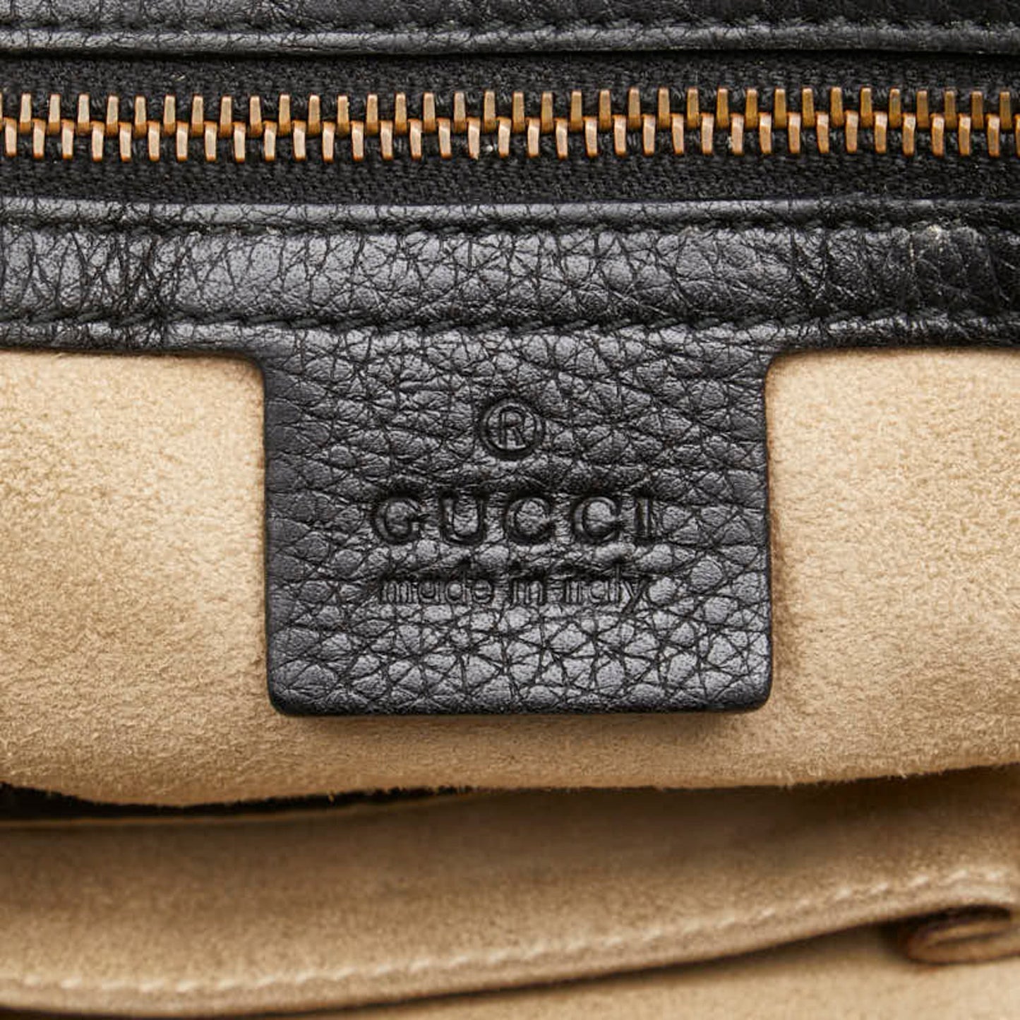 Gucci Double G, Black, Leather, handbag