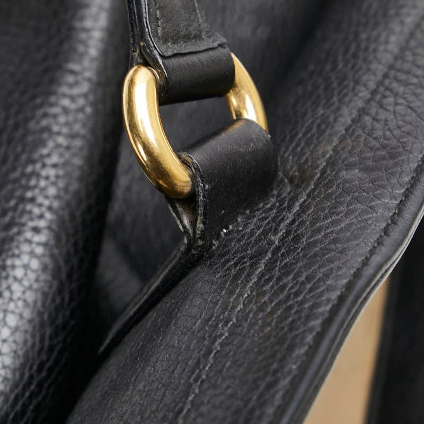 Gucci Double G, Black, Leather, handbag