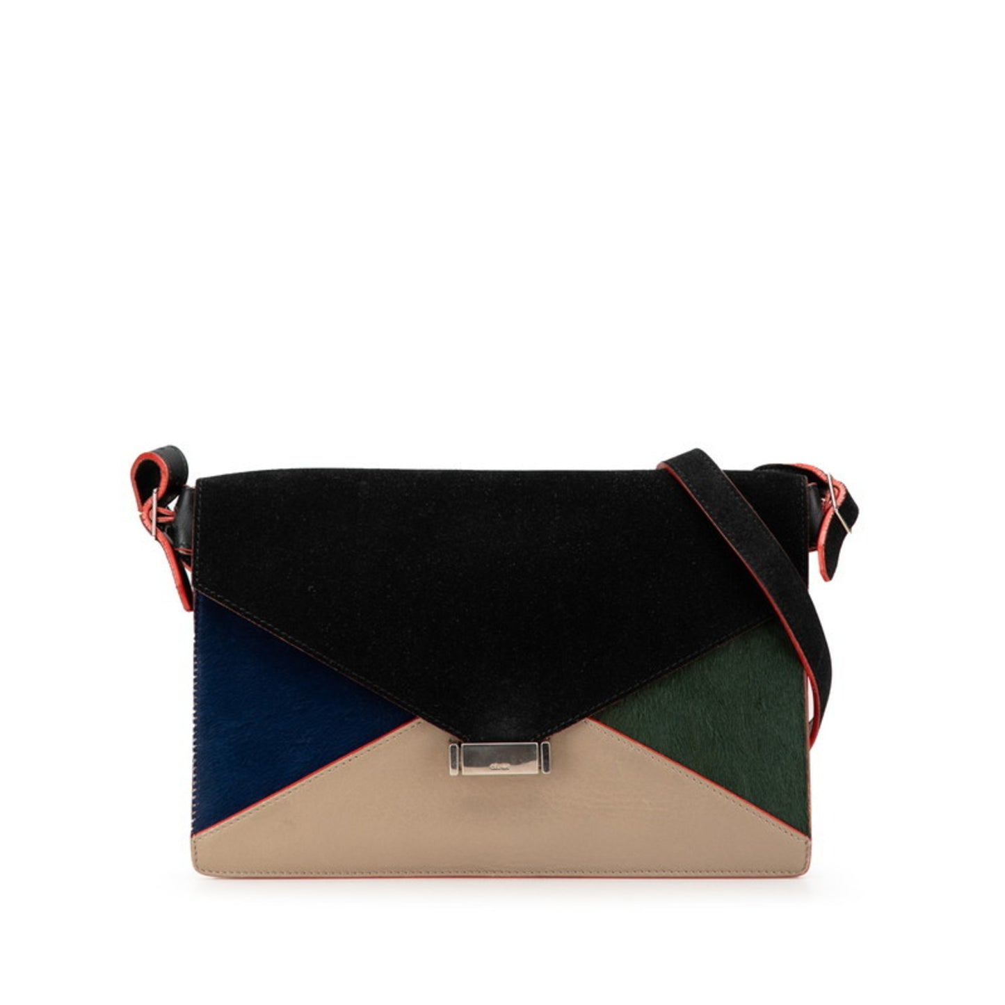 Céline Diamond Clutch, Black, Leather, clutch