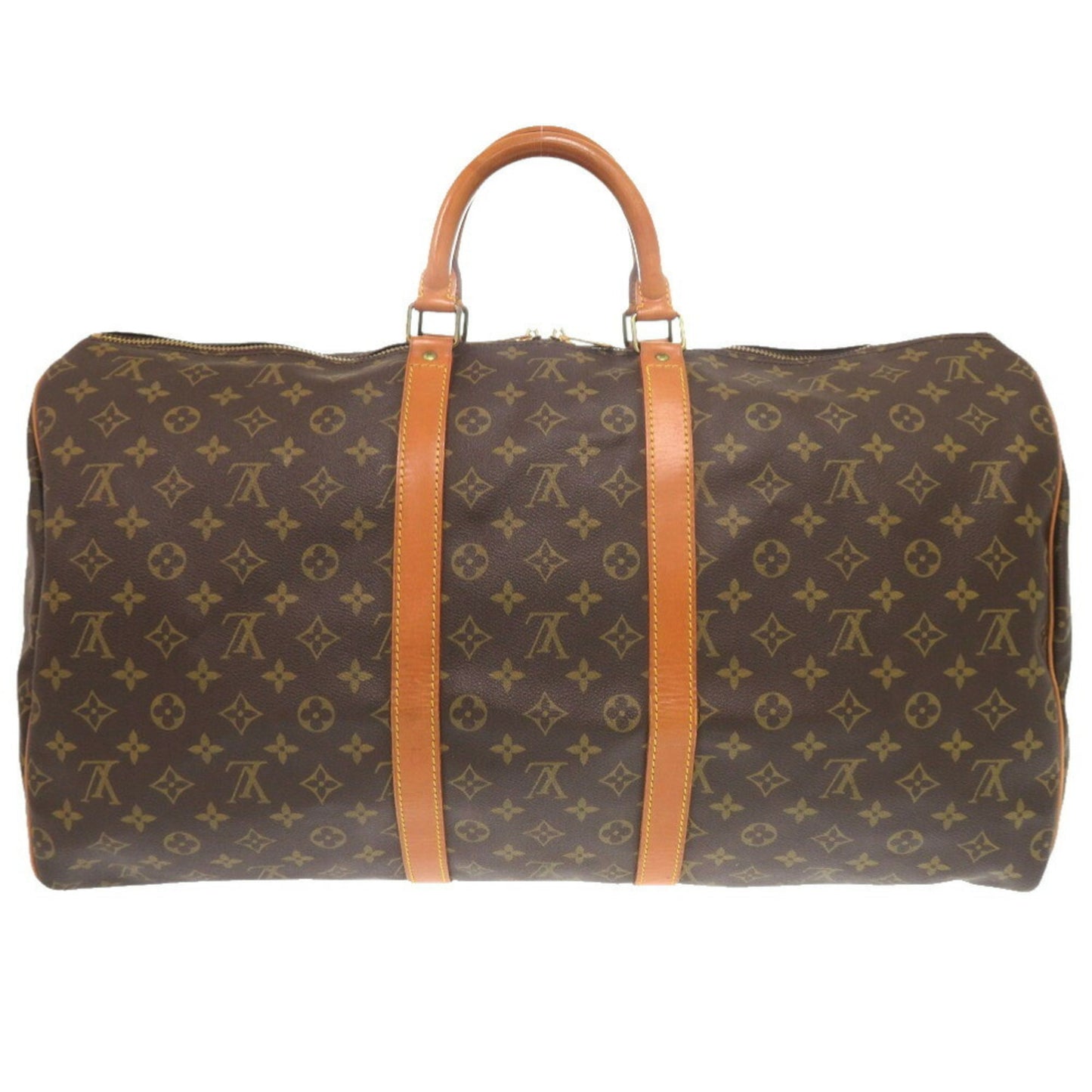Louis Vuitton Keepall 55, Brown, Canvas, travel