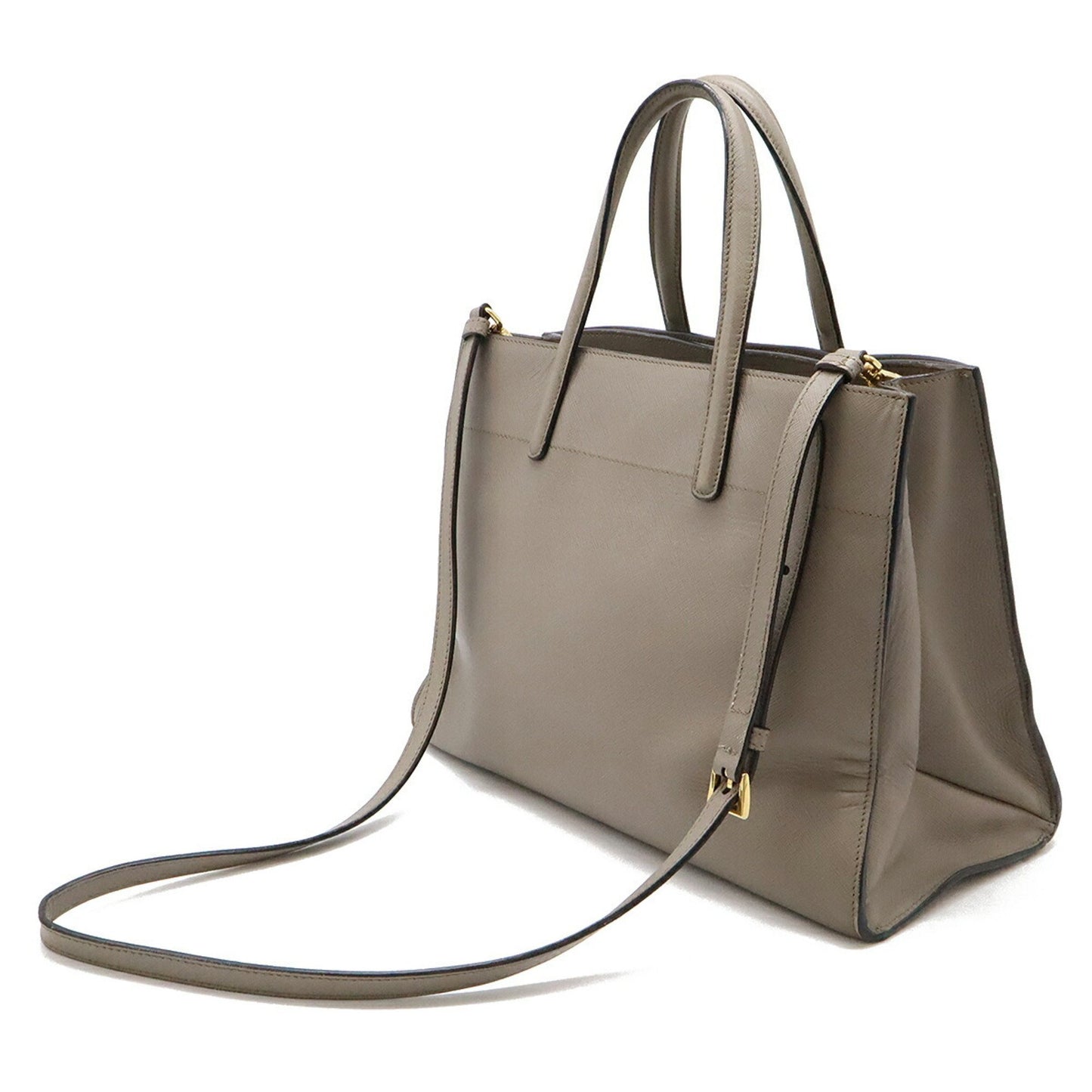 Prada Saffiano, Grey, Leather, handbag