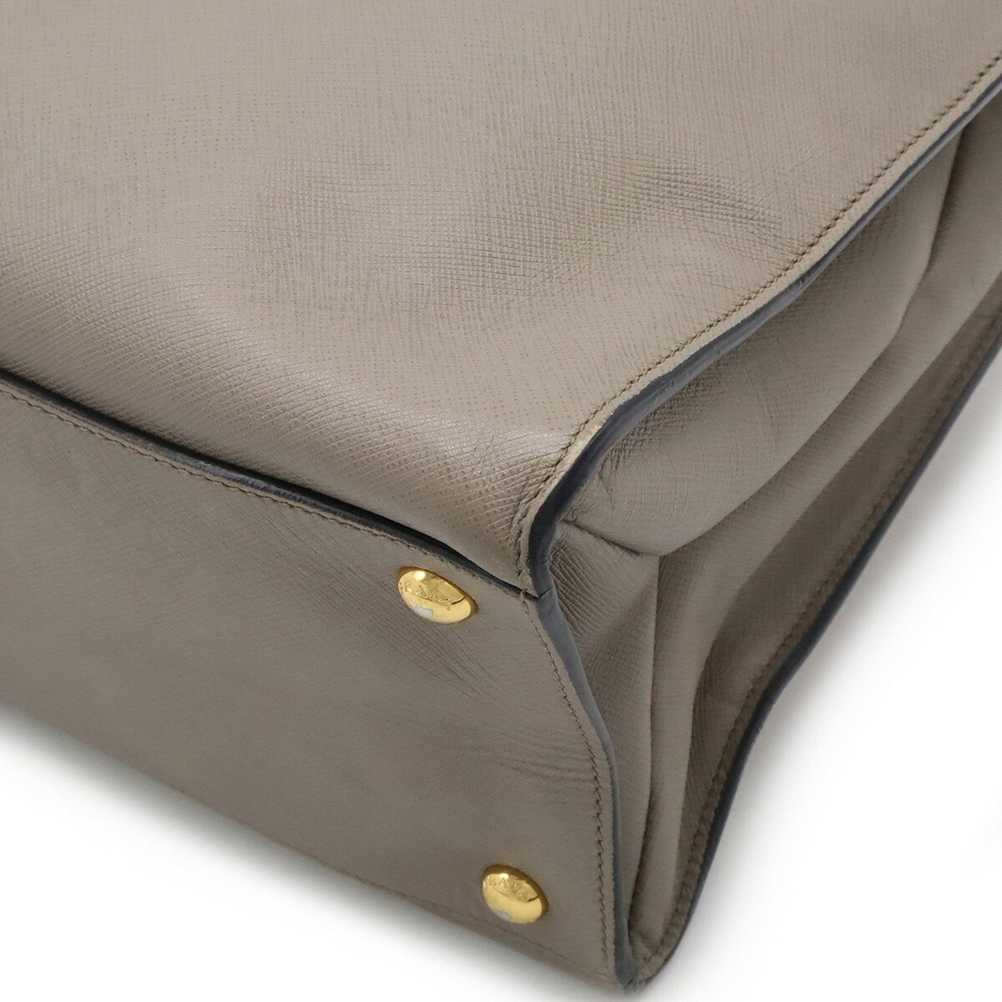 Prada Saffiano, Grey, Leather, handbag