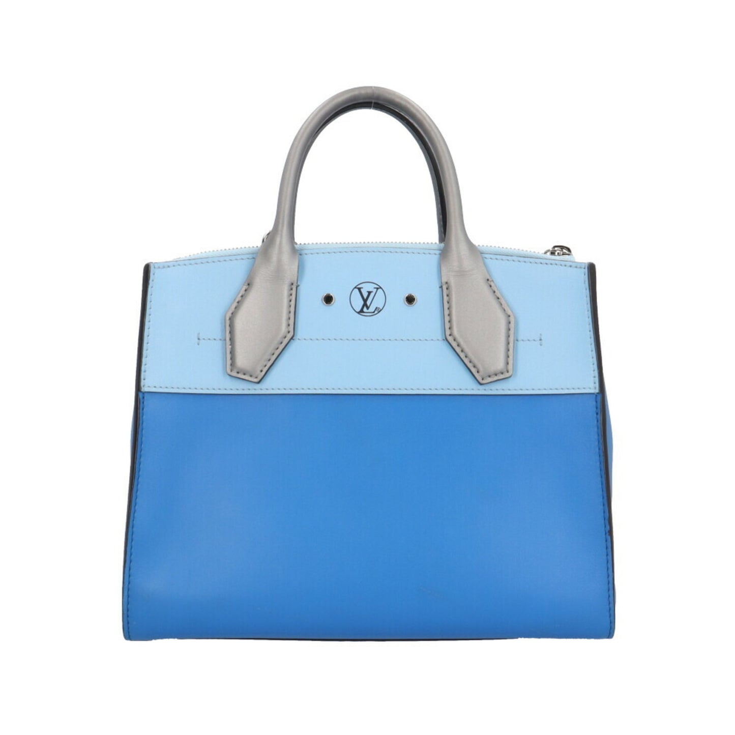 Louis Vuitton City steamer, Blue, Leather, handbag