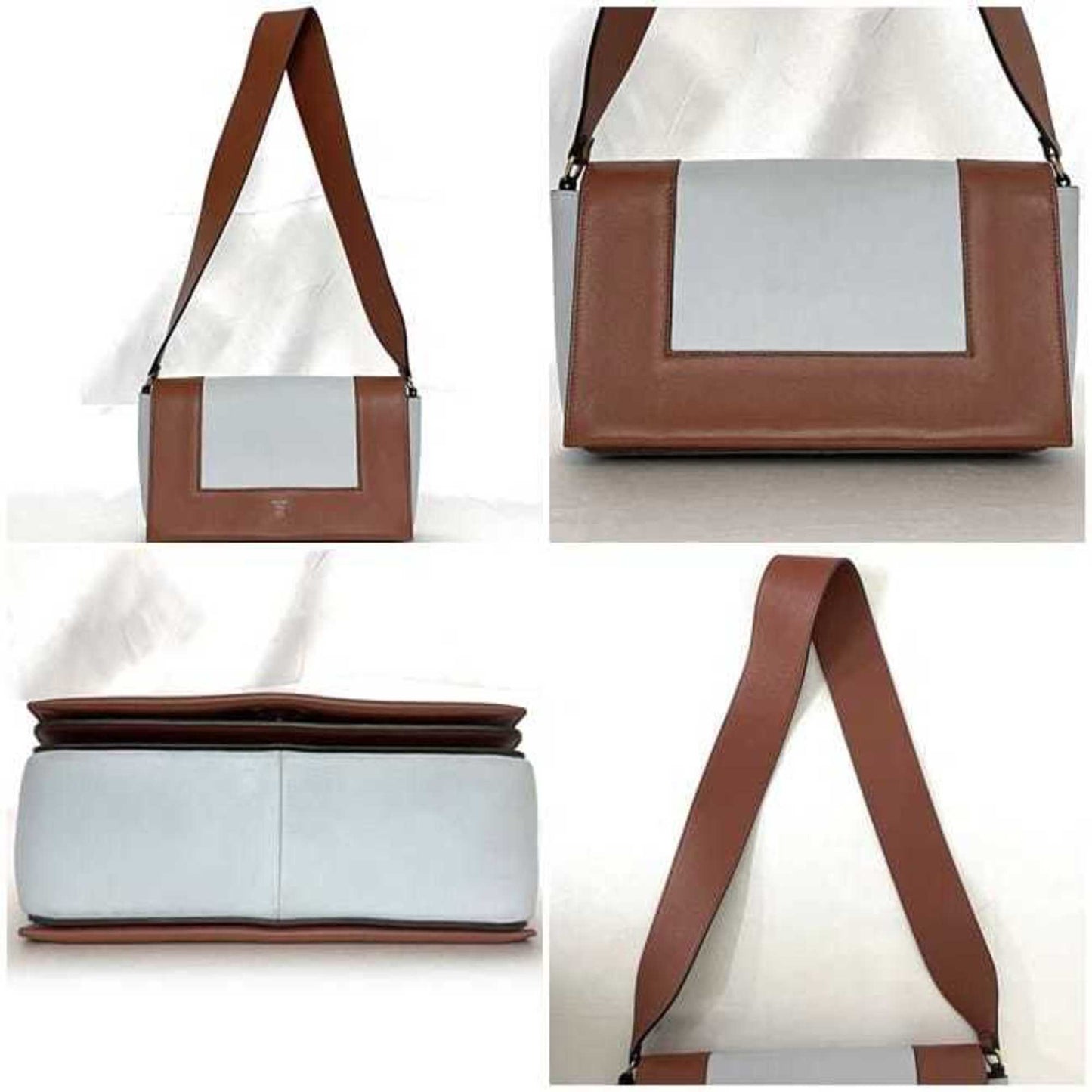 Céline Frame, Blue, Leather, shoulder