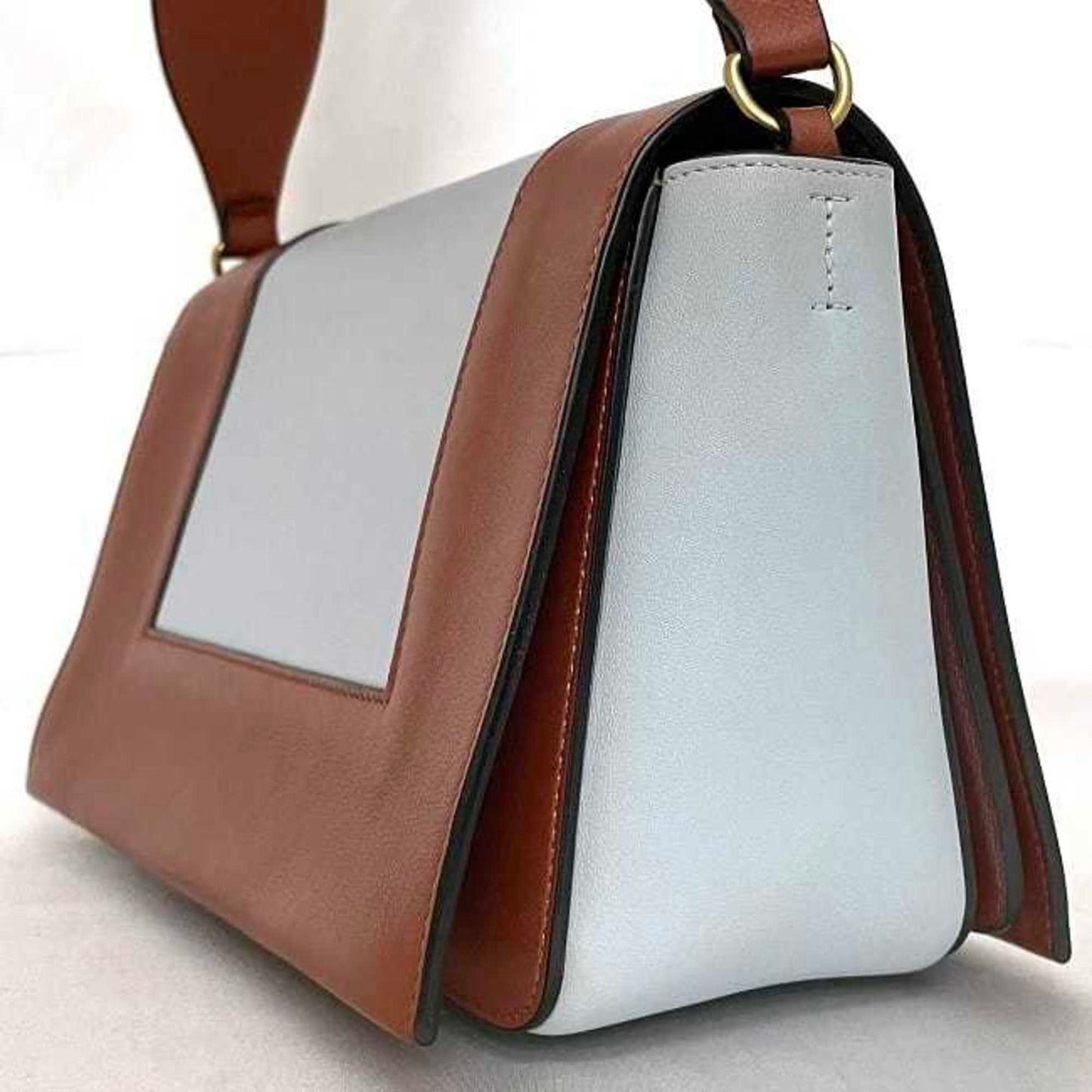 Céline Frame, Blue, Leather, shoulder
