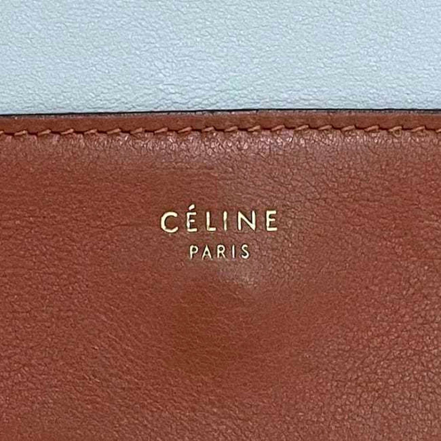 Céline Frame, Blue, Leather, shoulder