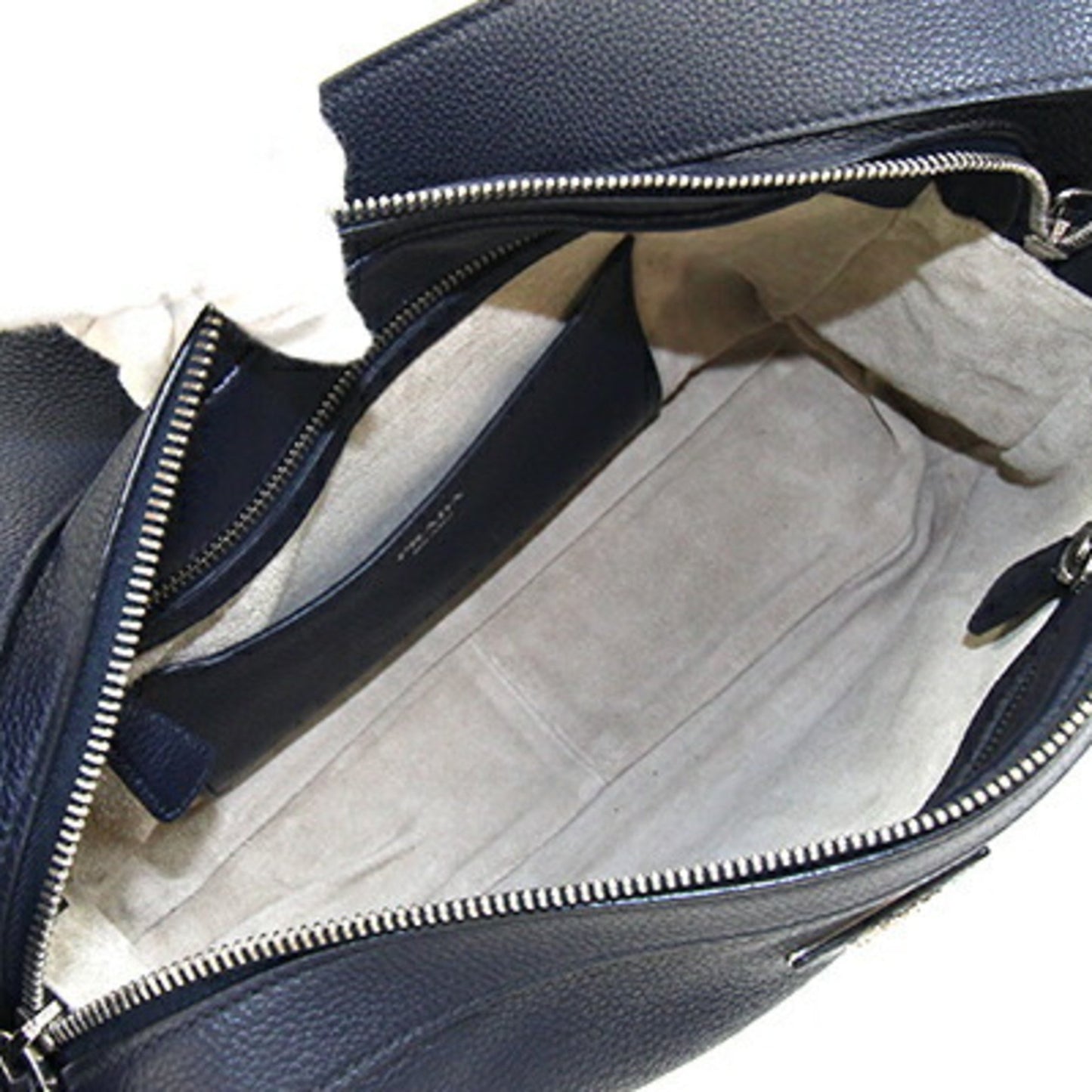 Prada, Navy, Leather, shoulder