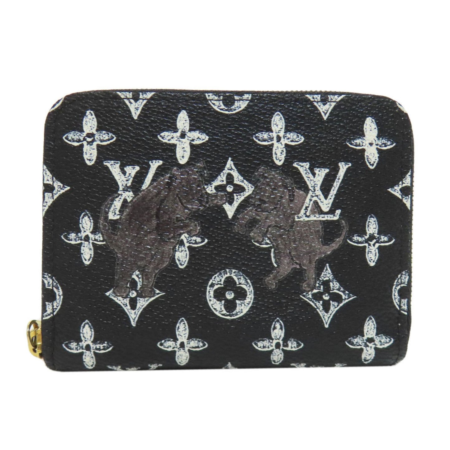 Louis Vuitton Zippy coin purse, Black, Canvas, wallet