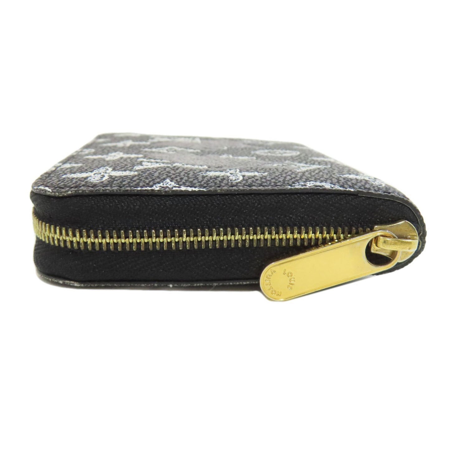 Louis Vuitton Zippy coin purse, Black, Canvas, wallet
