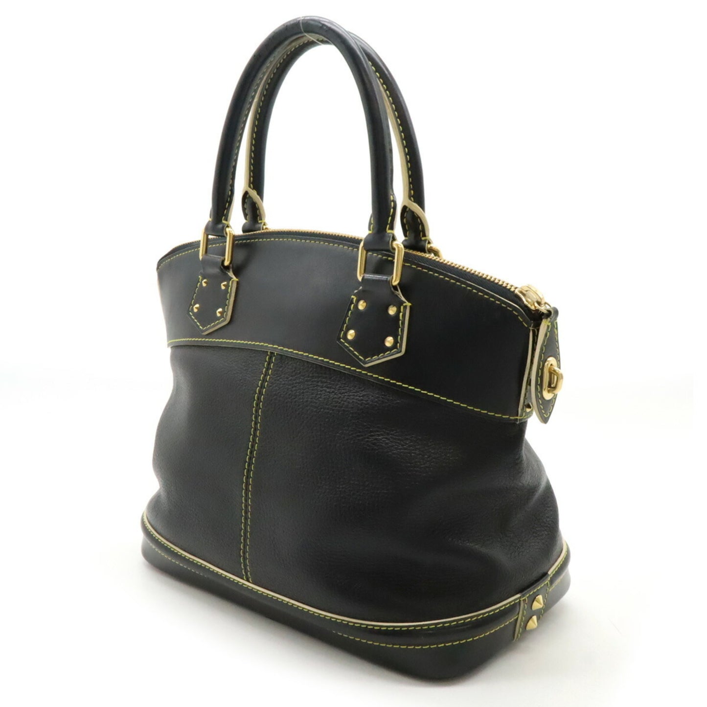 Louis Vuitton Lockit, Black, Leather, handbag