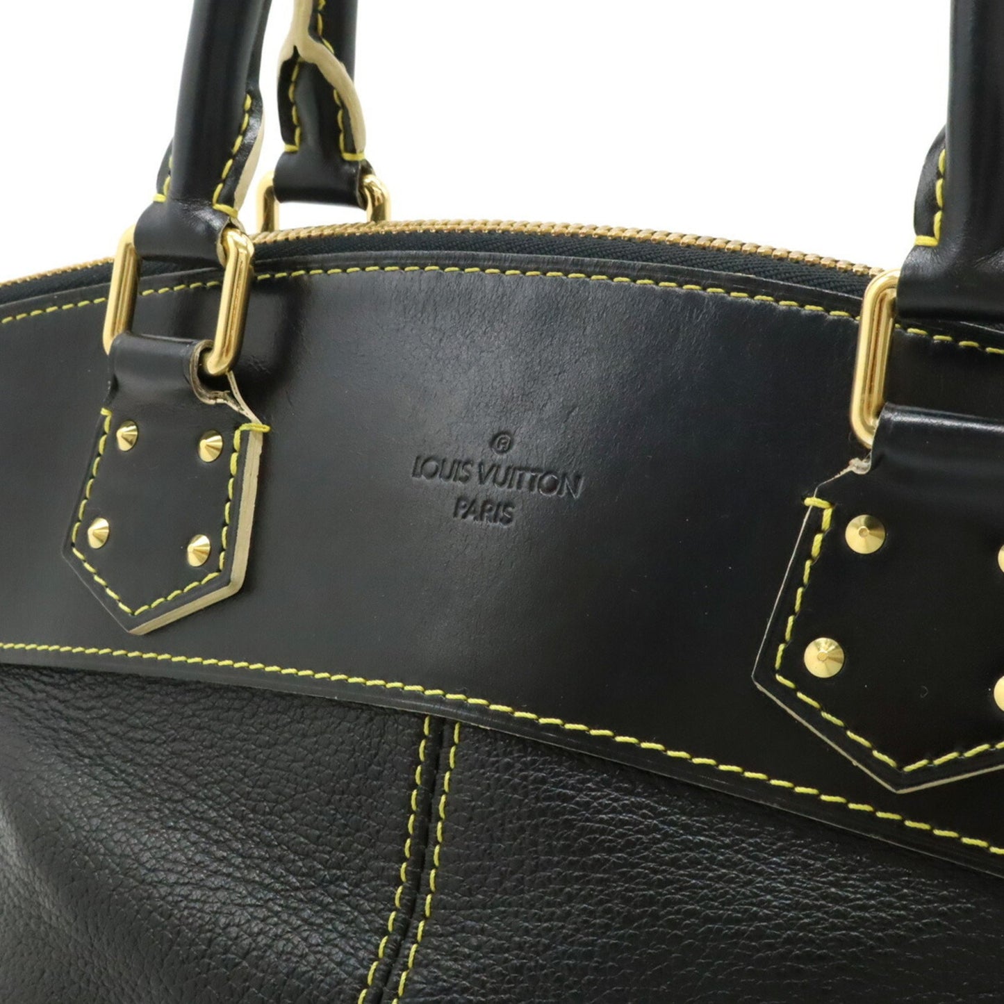 Louis Vuitton Lockit, Black, Leather, handbag