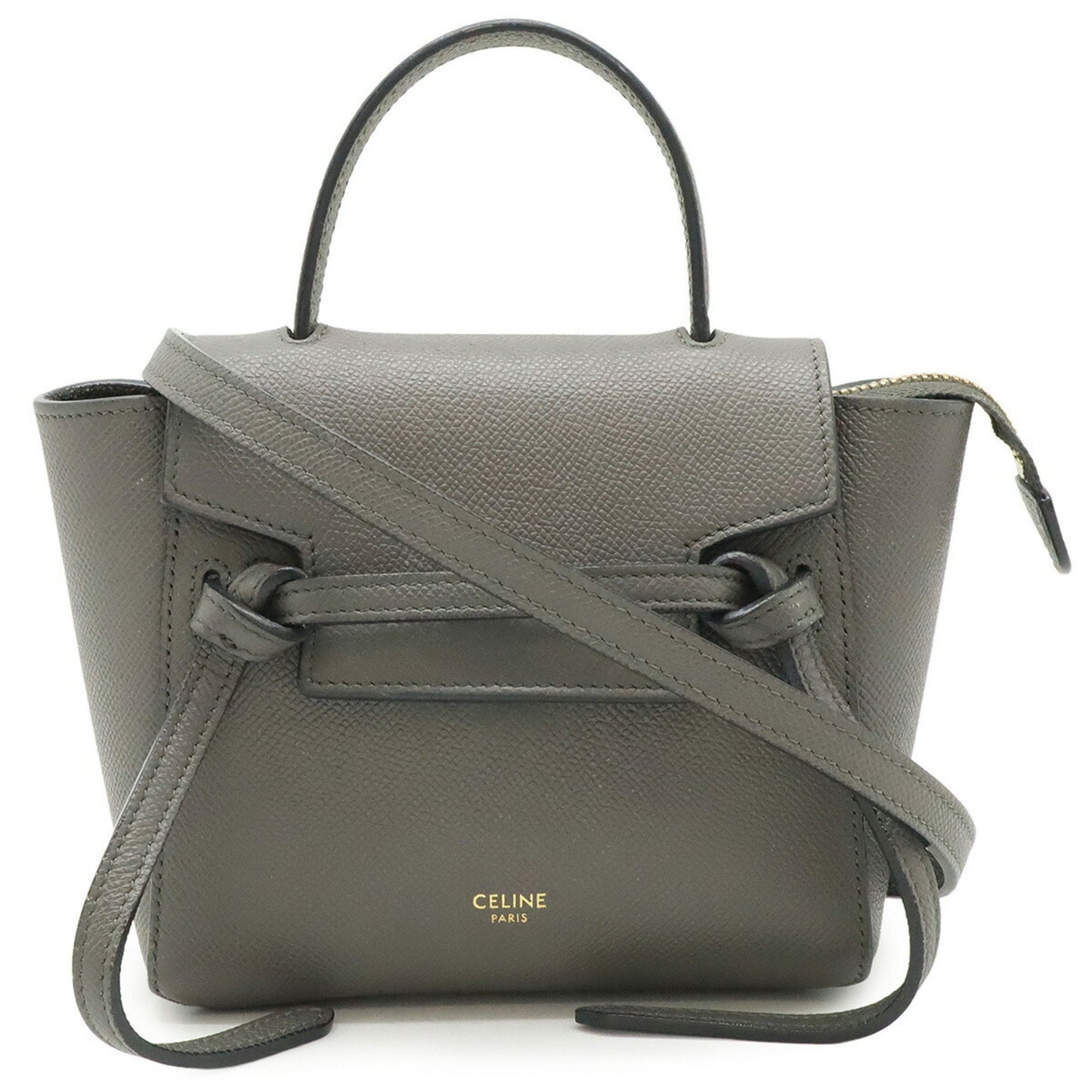 Céline Belt, Grey, Leather, handbag