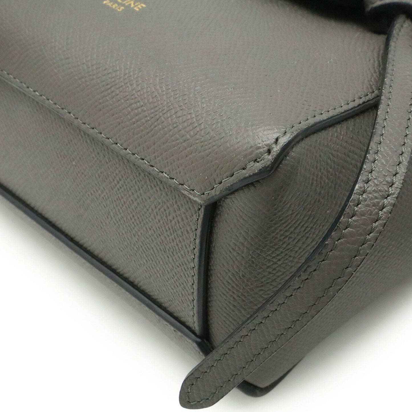 Céline Belt, Grey, Leather, handbag