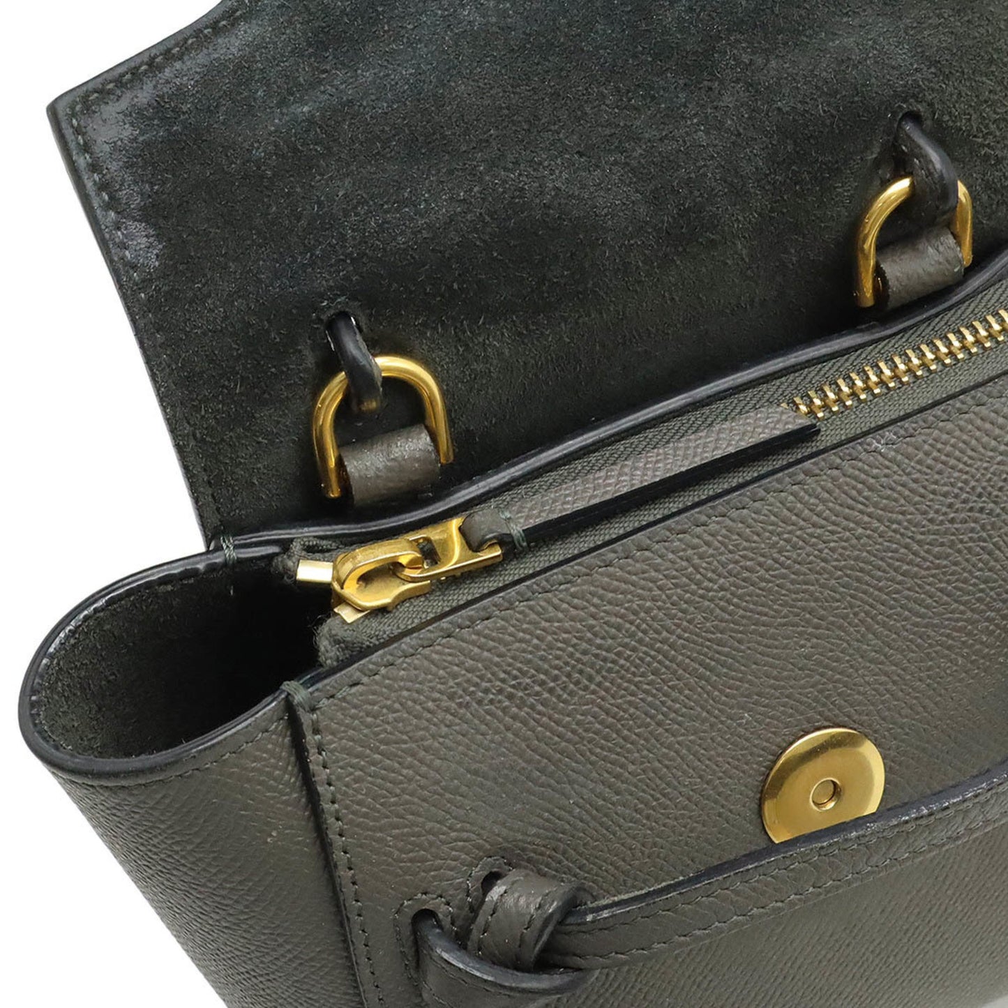 Céline Belt, Grey, Leather, handbag
