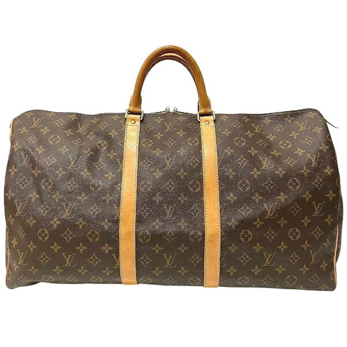 Louis Vuitton Keepall 55, Brown, Canvas, travel