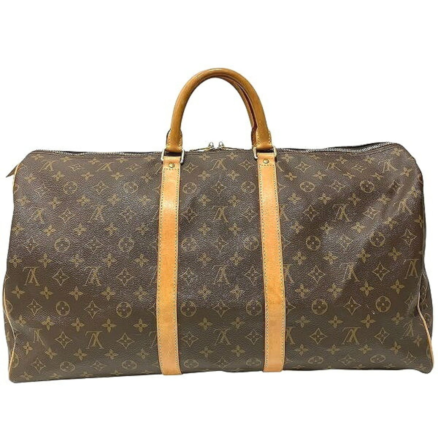 Louis Vuitton Keepall 55, Brown, Canvas, travel