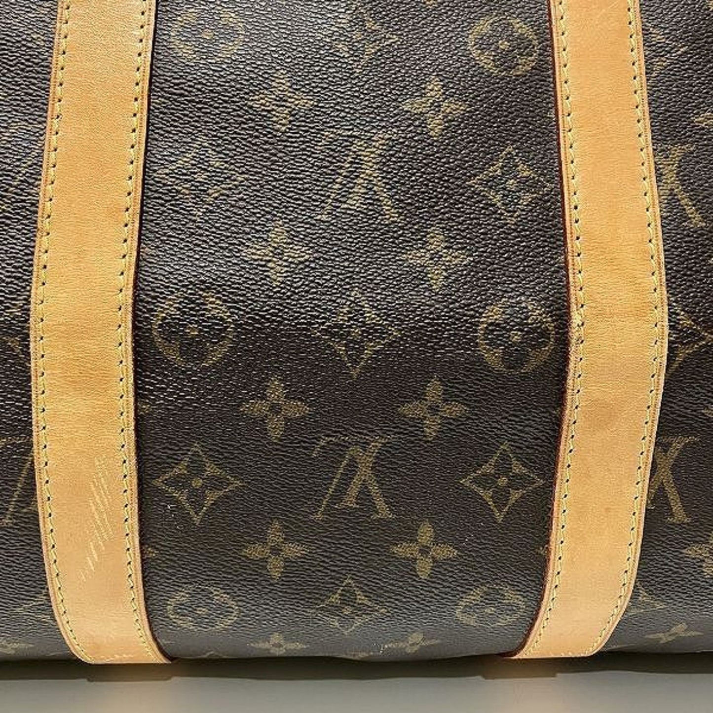 Louis Vuitton Keepall 55, Brown, Canvas, travel
