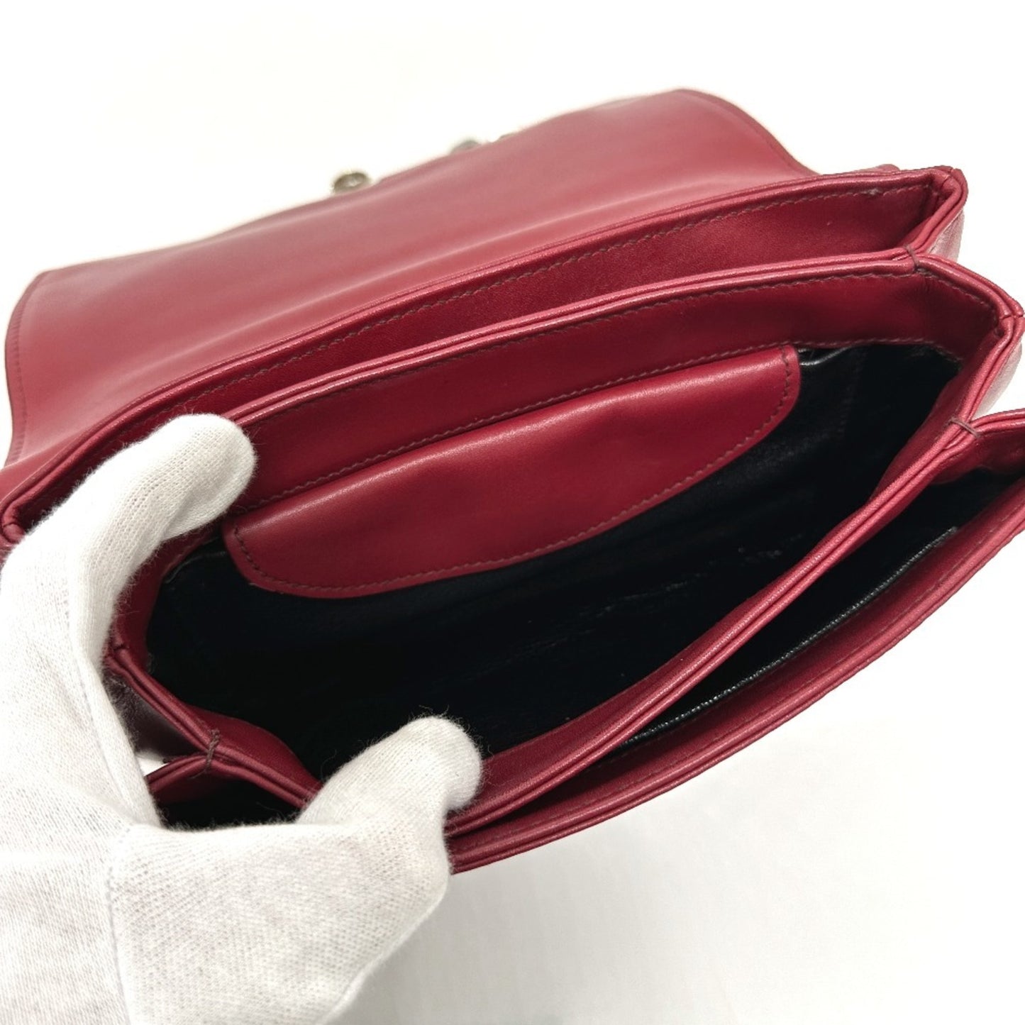 Prada --, Red, Leather, clutch