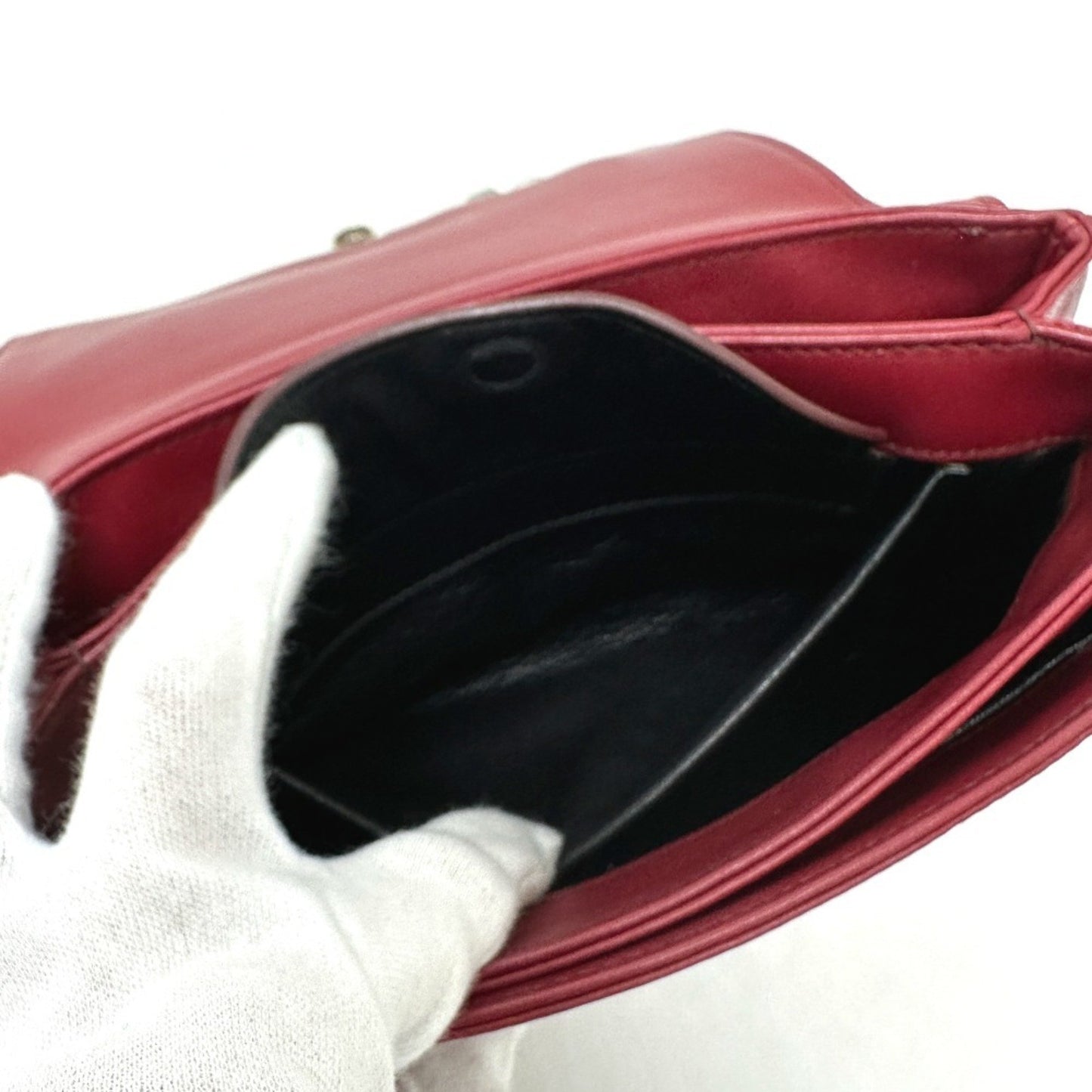 Prada --, Red, Leather, clutch