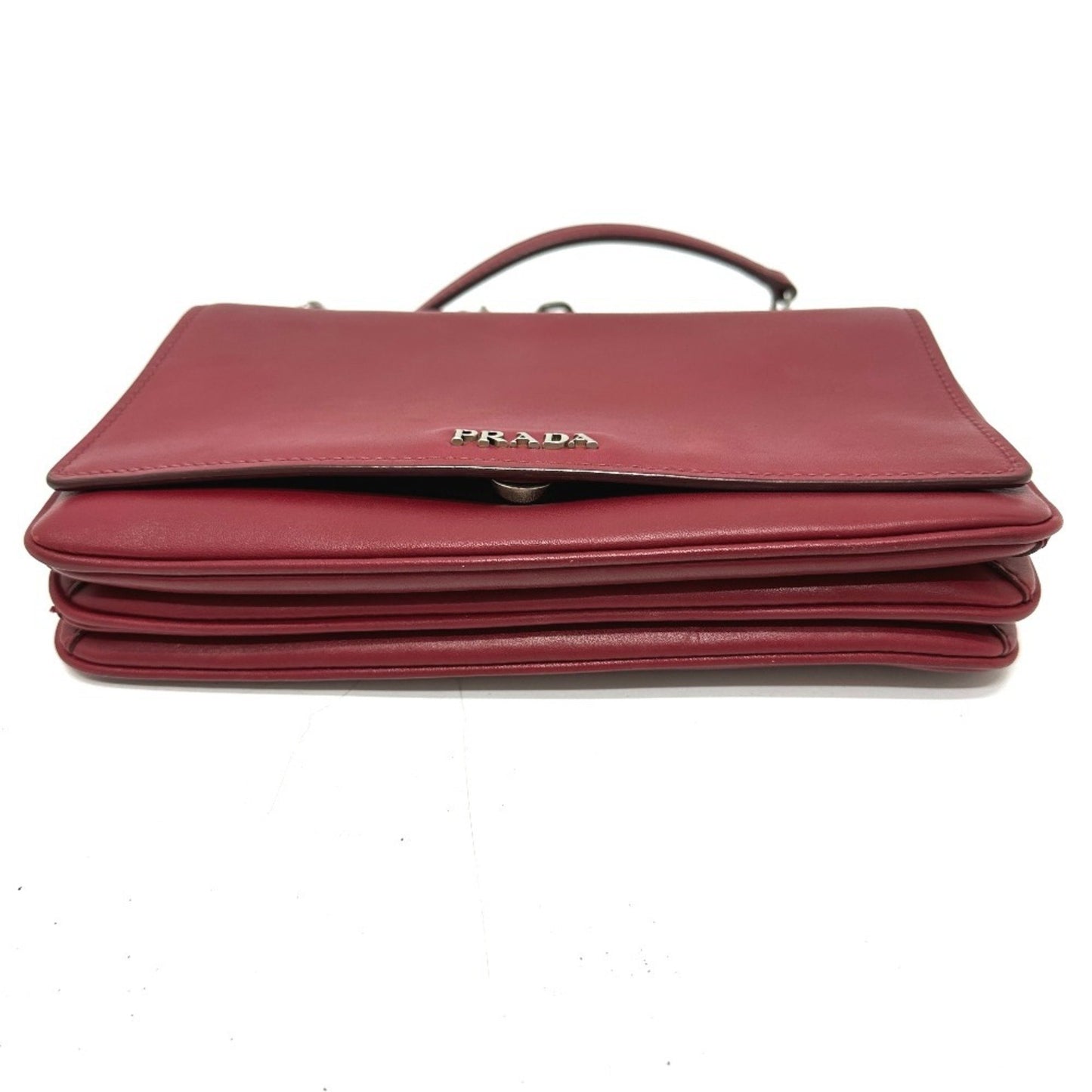 Prada --, Red, Leather, clutch