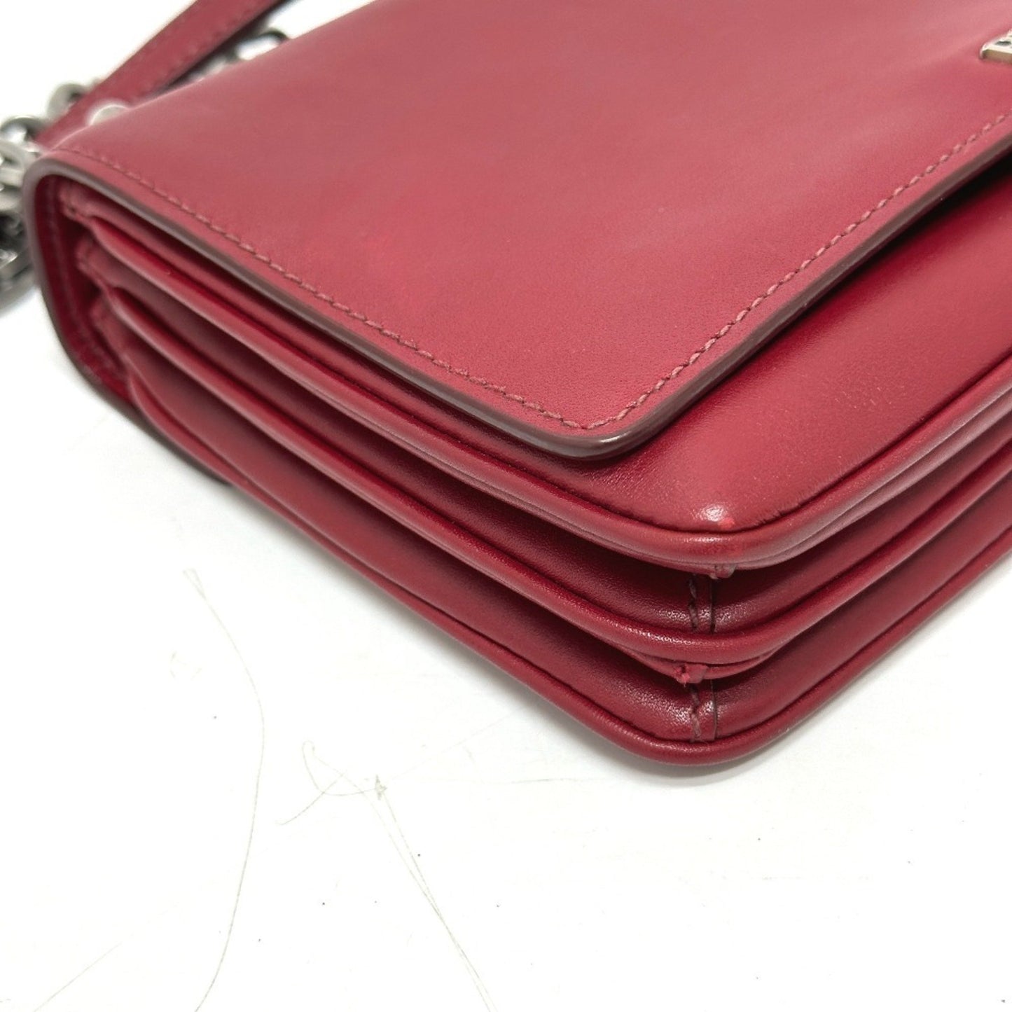 Prada --, Red, Leather, clutch