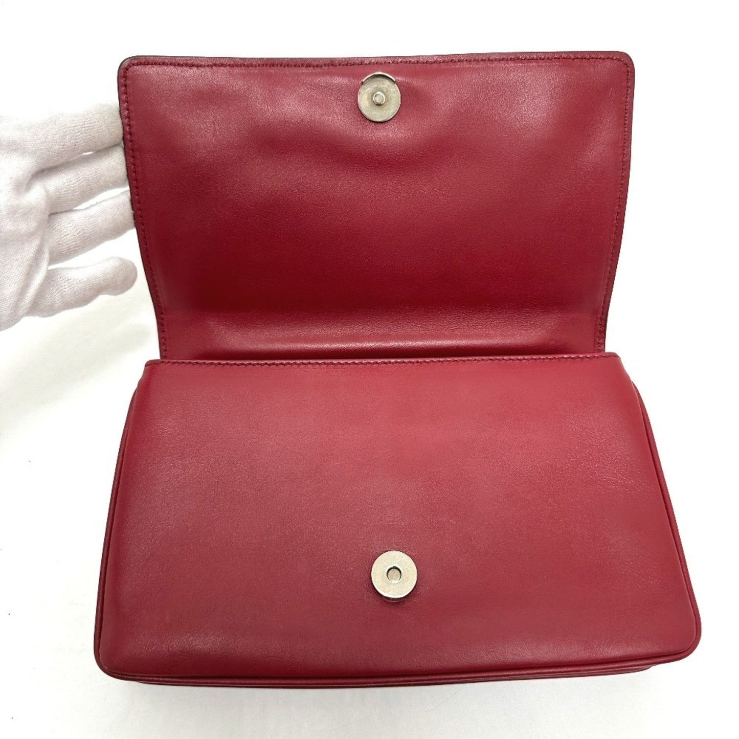 Prada --, Red, Leather, clutch