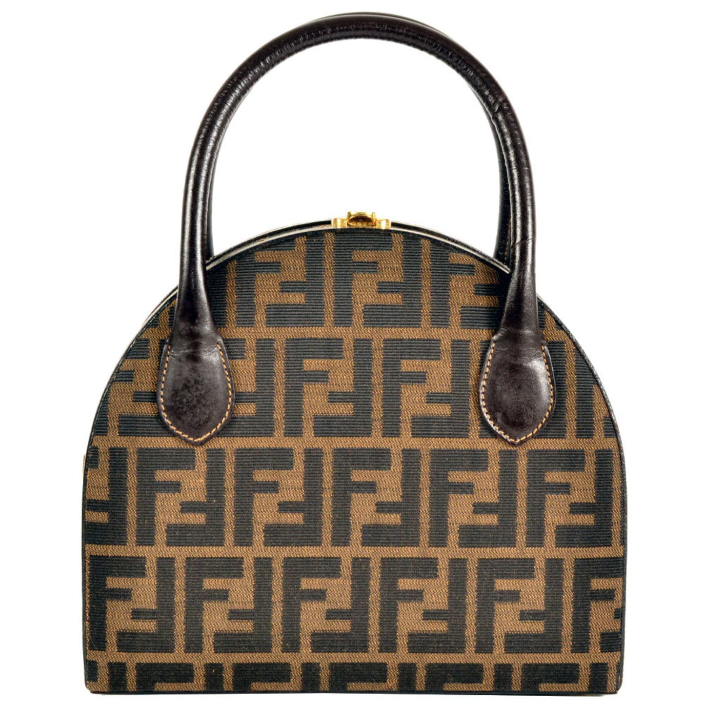 Fendi Zucchino, Brown, Canvas, handbag