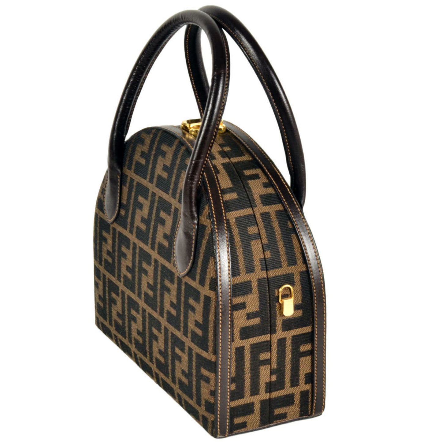 Fendi Zucchino, Brown, Canvas, handbag